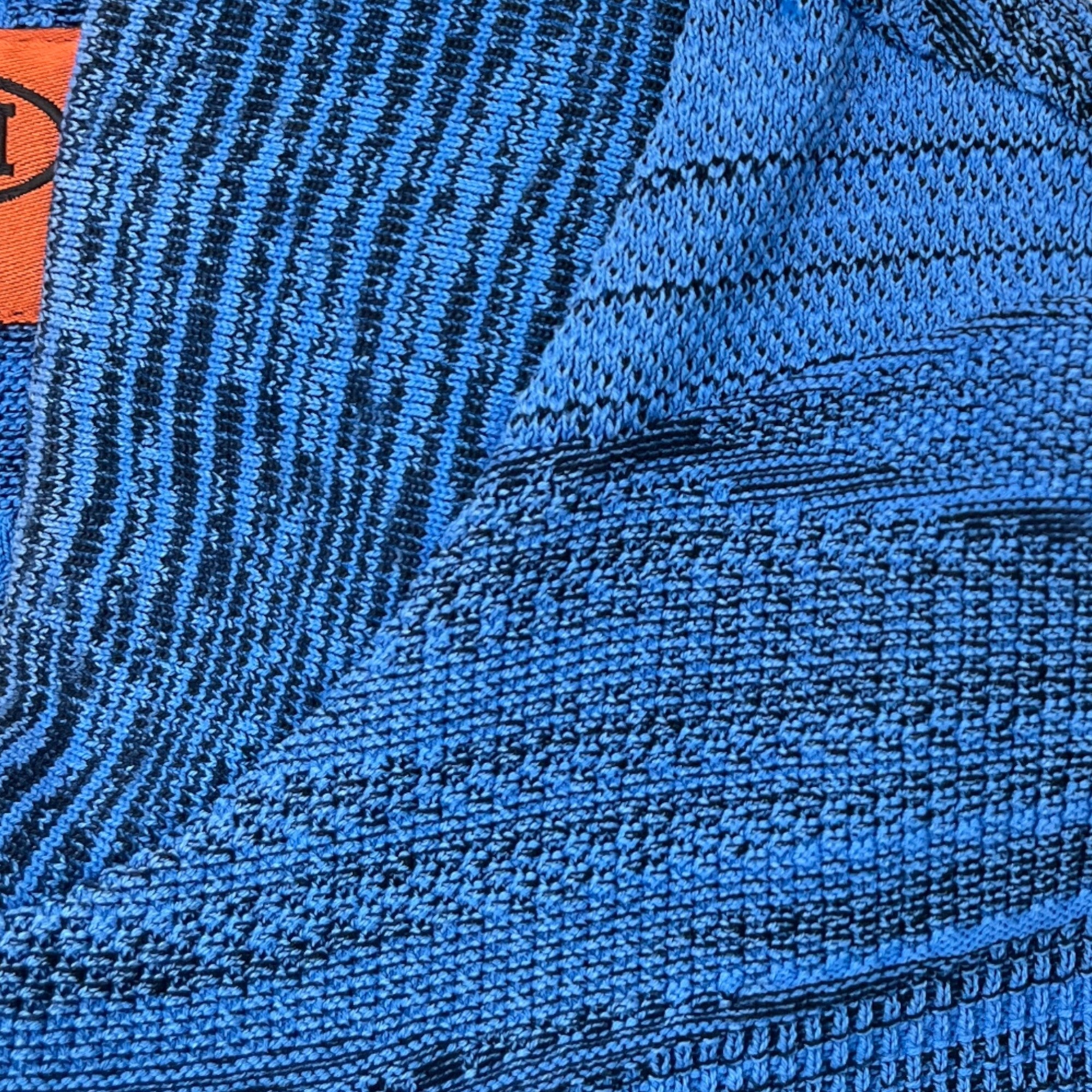 Men's Zip Up Pattern Jacket Blue Size IT 48 / M