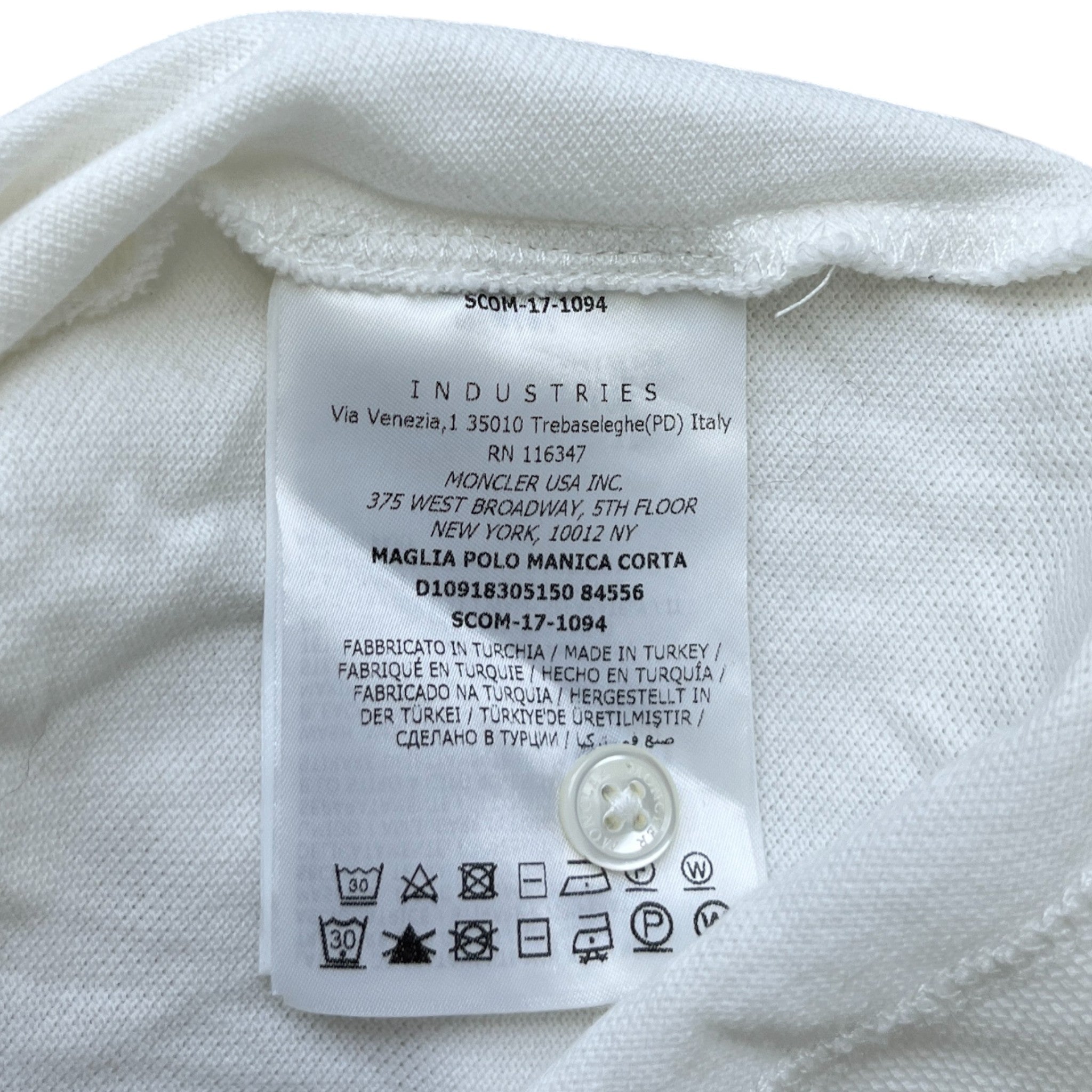 Men's Maglia Polo Manica Corta Polo Shirt White Size L