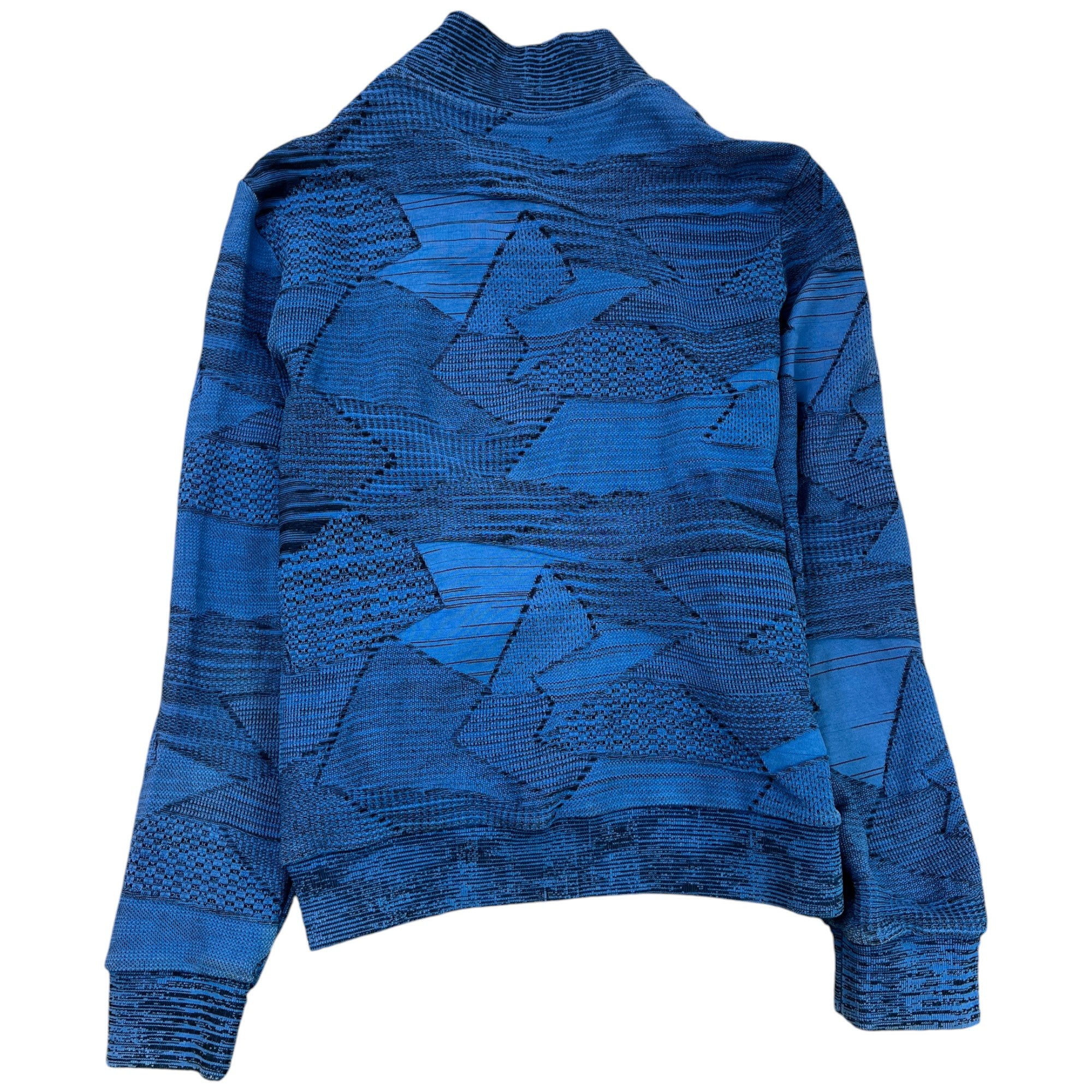 Men's Zip Up Pattern Jacket Blue Size IT 48 / M