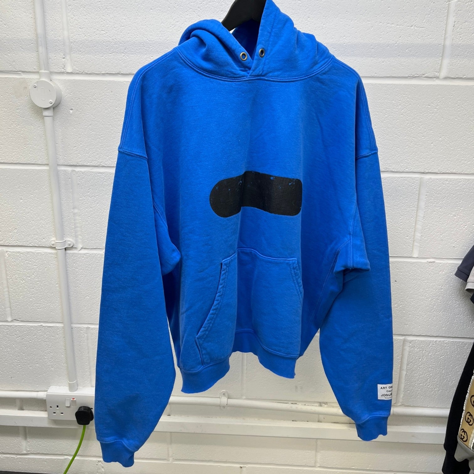 Men's Logo Patch Hoodie Blue Size S