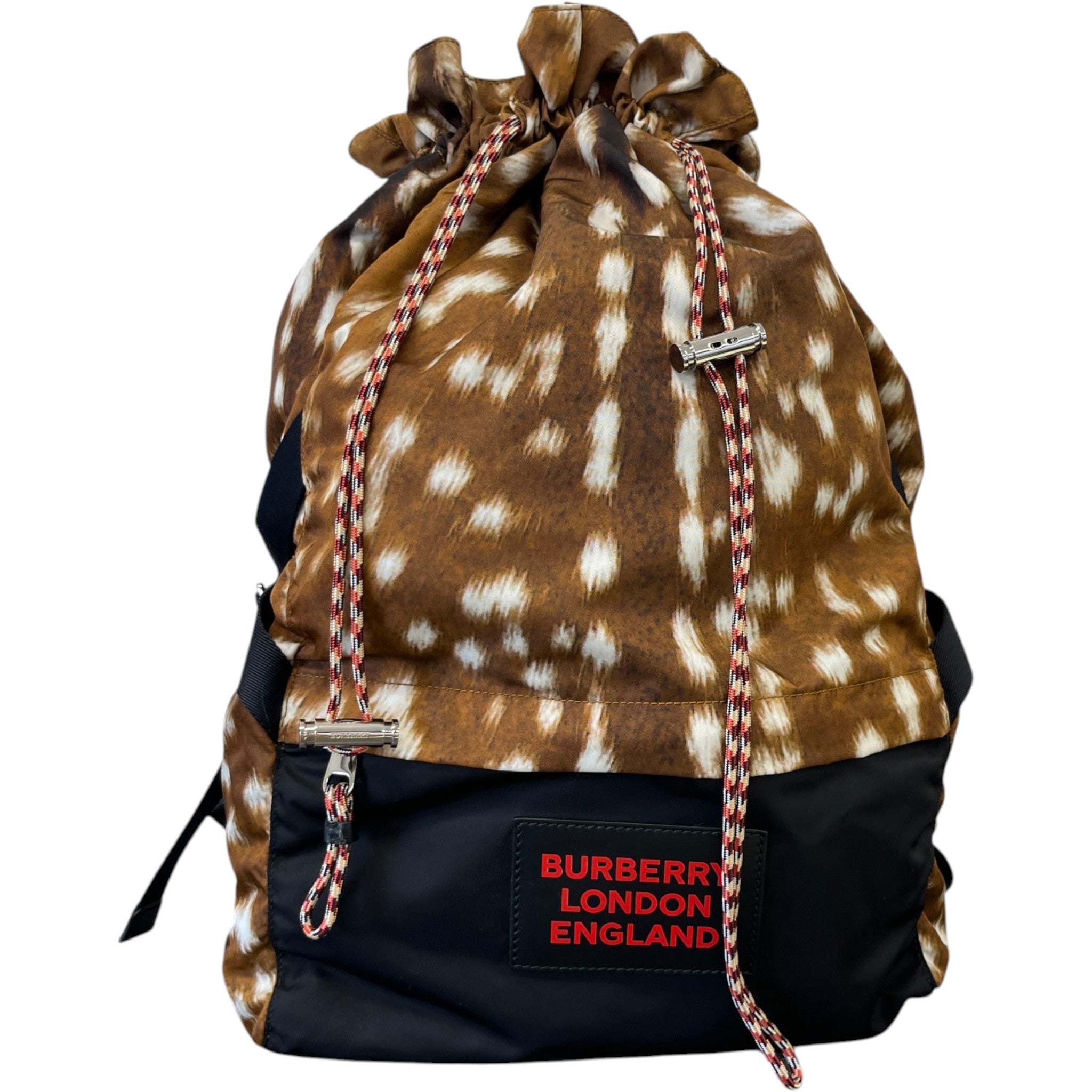 Men's Deer Print Convertible Bum Bag Backpack Brown