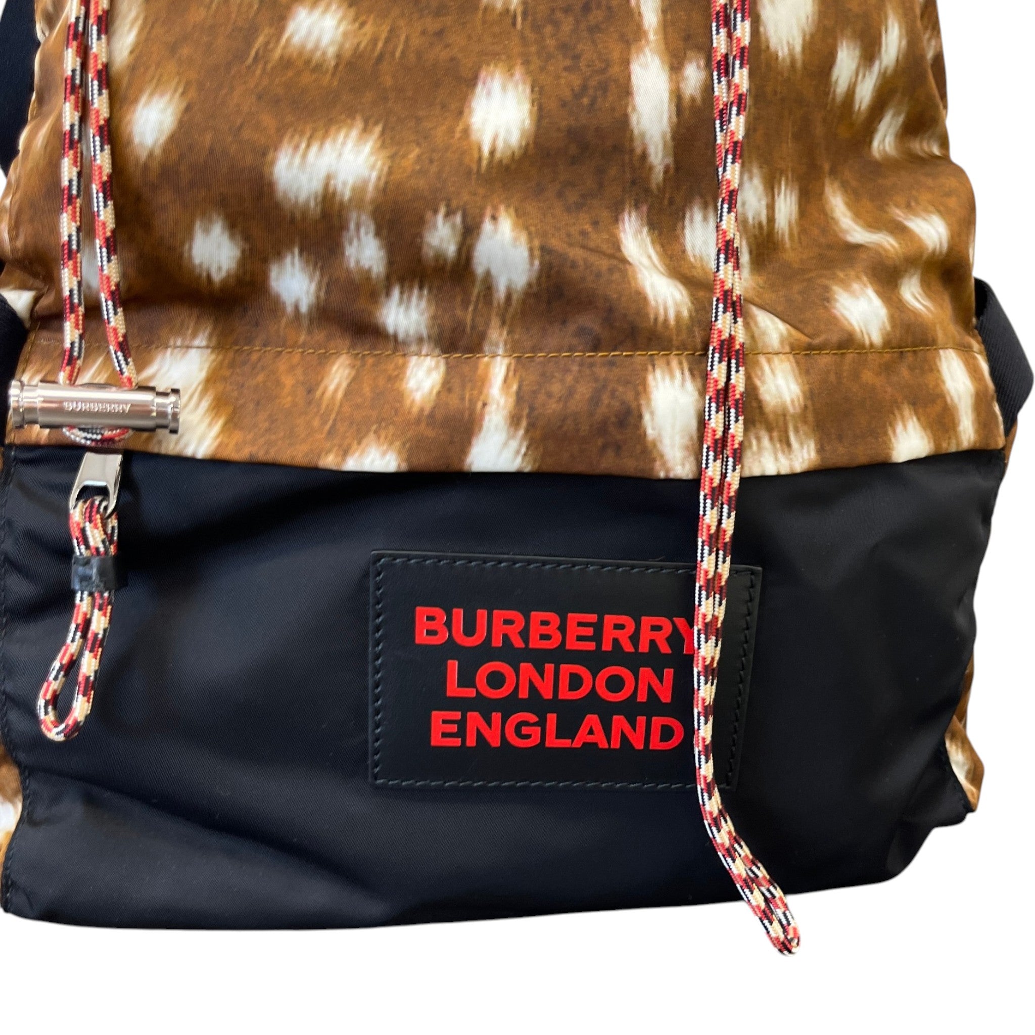 Men's Deer Print Convertible Bum Bag Backpack Brown
