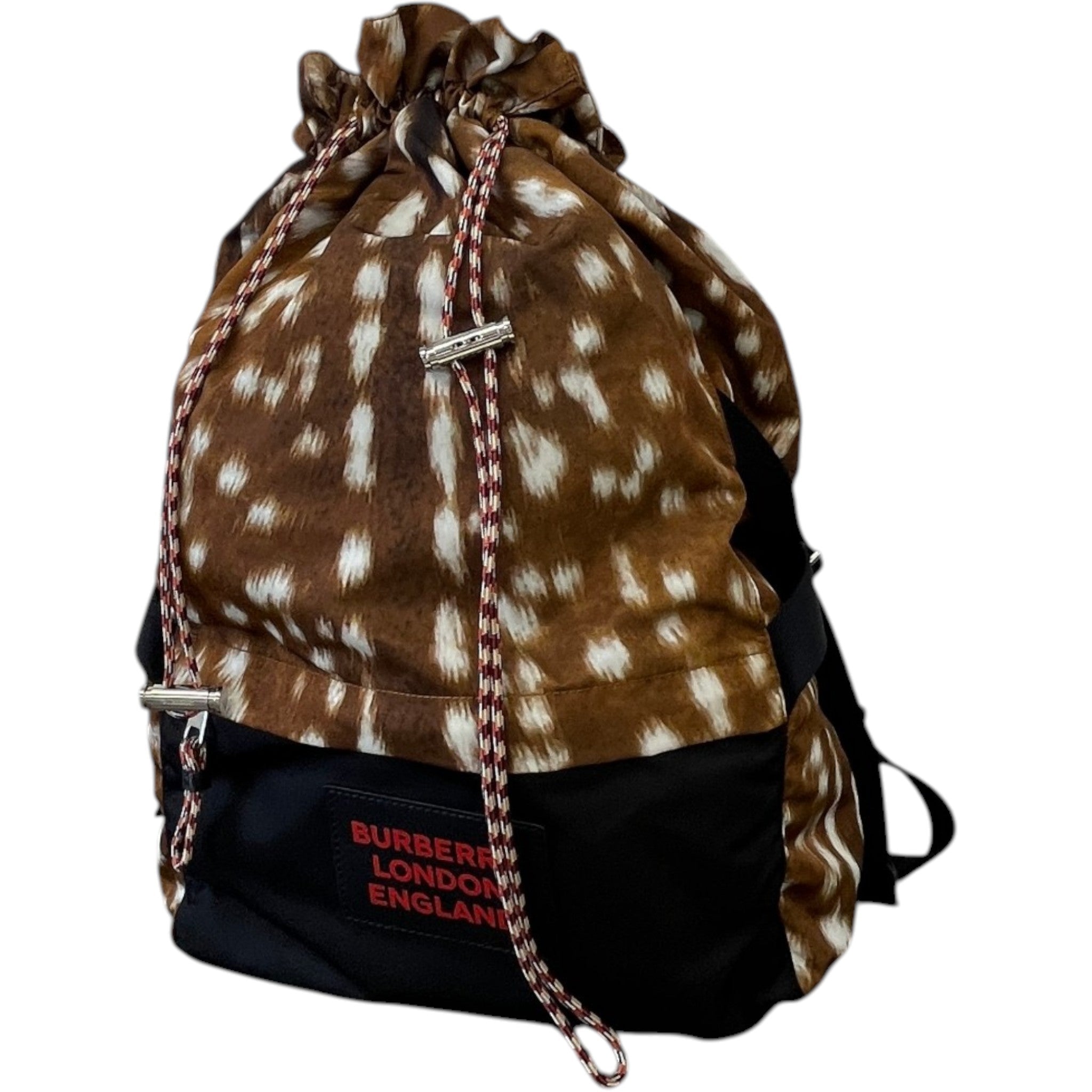 Men's Deer Print Convertible Bum Bag Backpack Brown