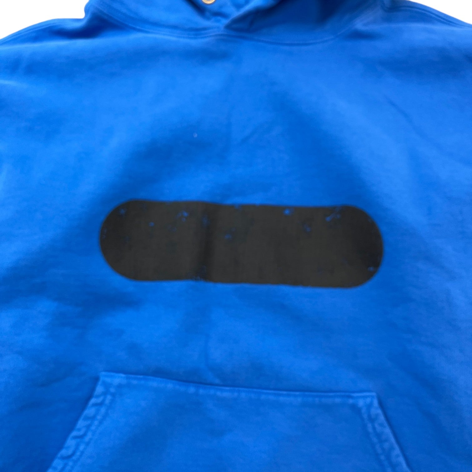 Men's Logo Patch Hoodie Blue Size S