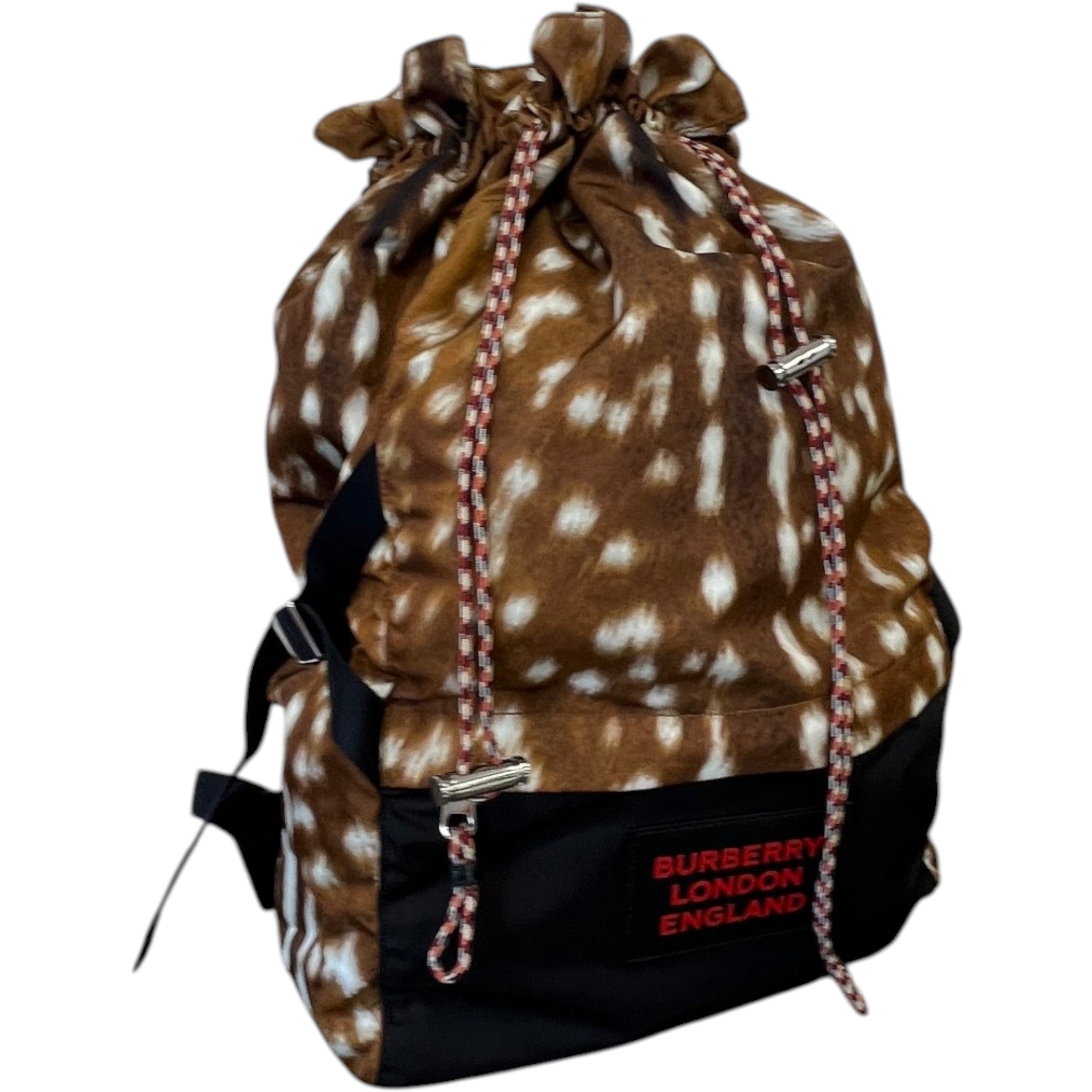 Men's Deer Print Convertible Bum Bag Backpack Brown