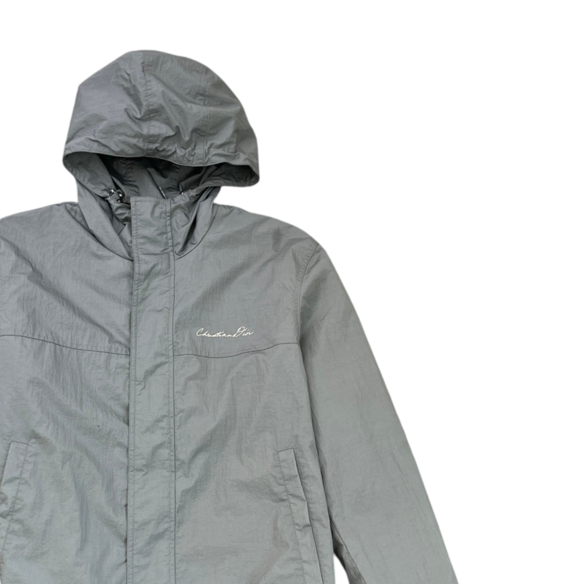 Men's Embroidered Logo Windbreaker Grey Size IT 50 / L