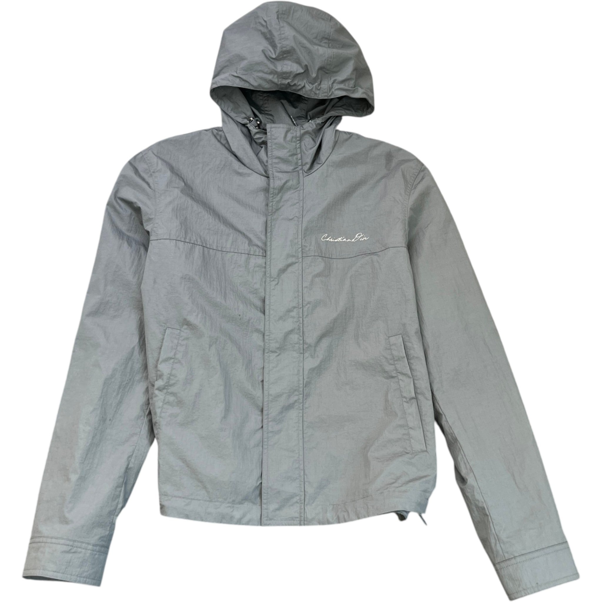 Men's Embroidered Logo Windbreaker Grey Size IT 50 / L