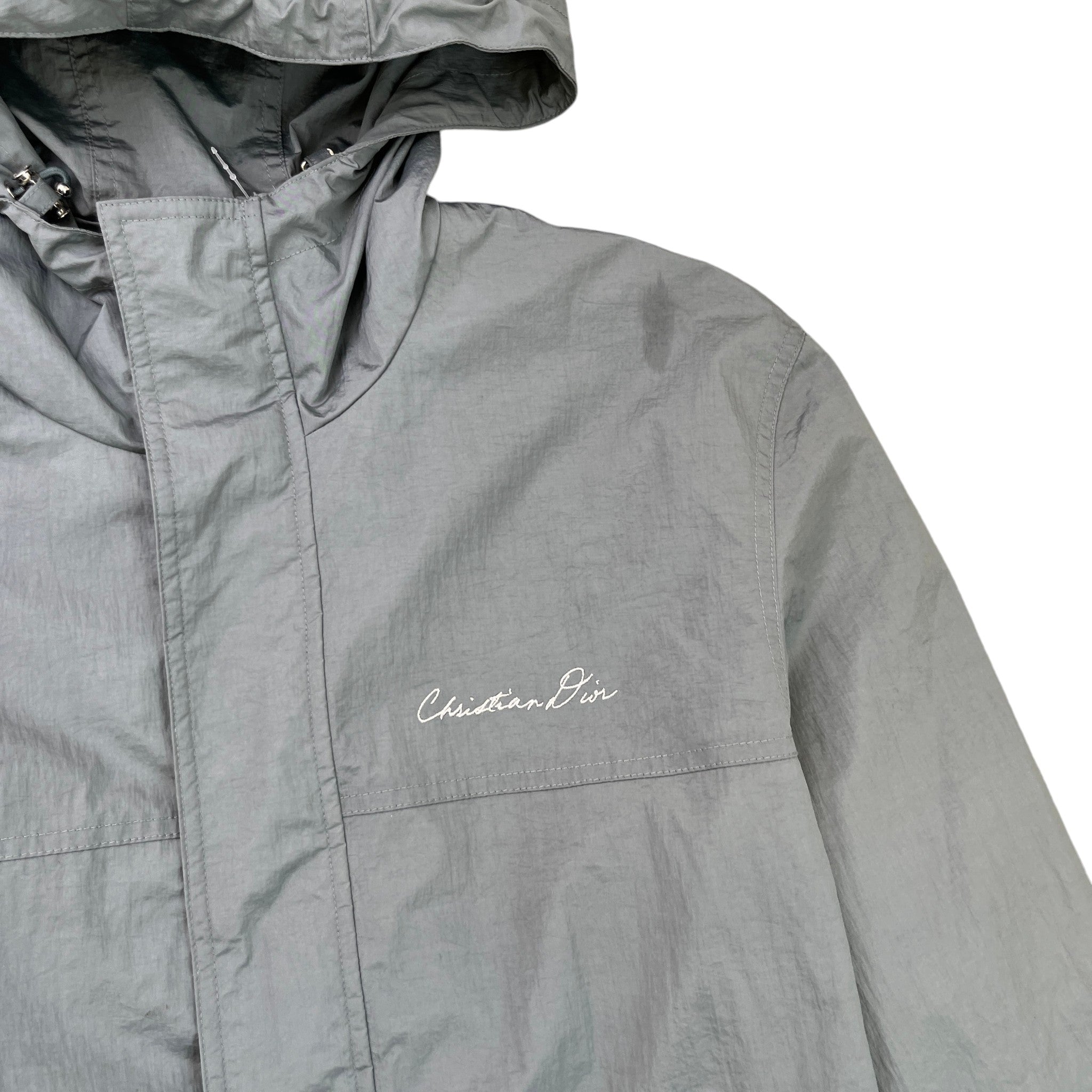 Men's Embroidered Logo Windbreaker Grey Size IT 50 / L