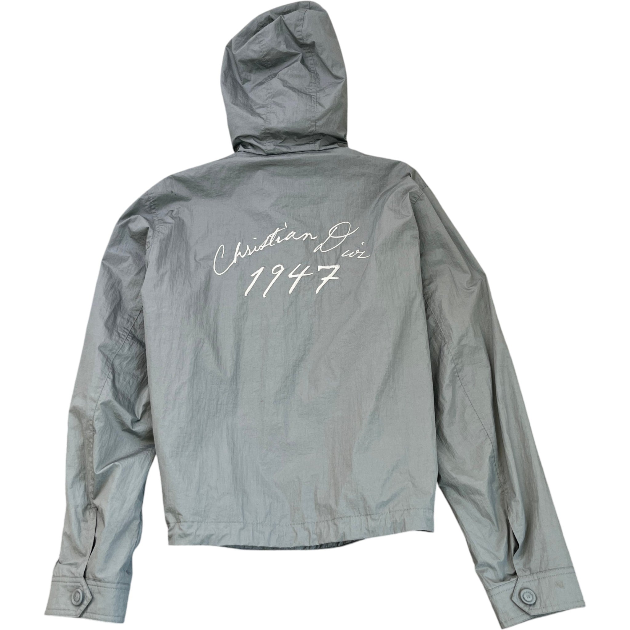 Men's Embroidered Logo Windbreaker Grey Size IT 50 / L