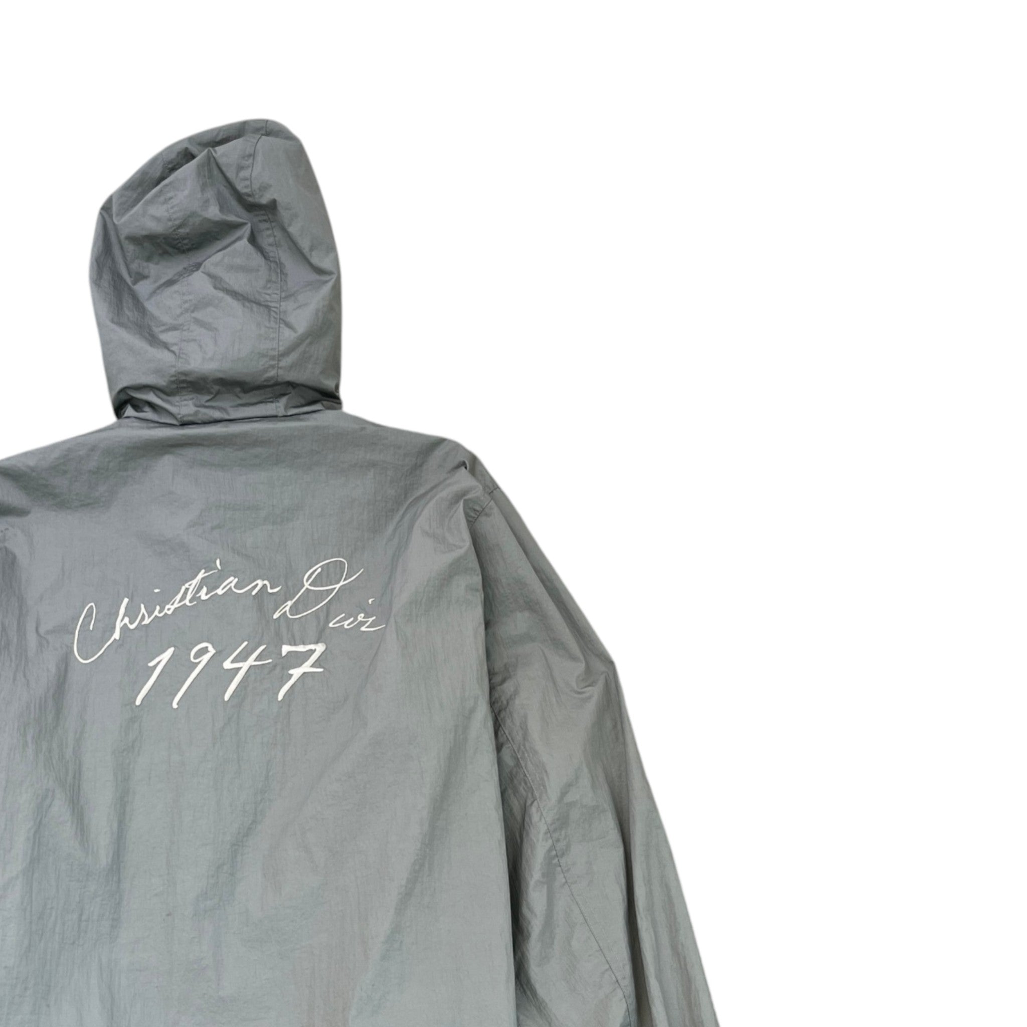 Men's Embroidered Logo Windbreaker Grey Size IT 50 / L