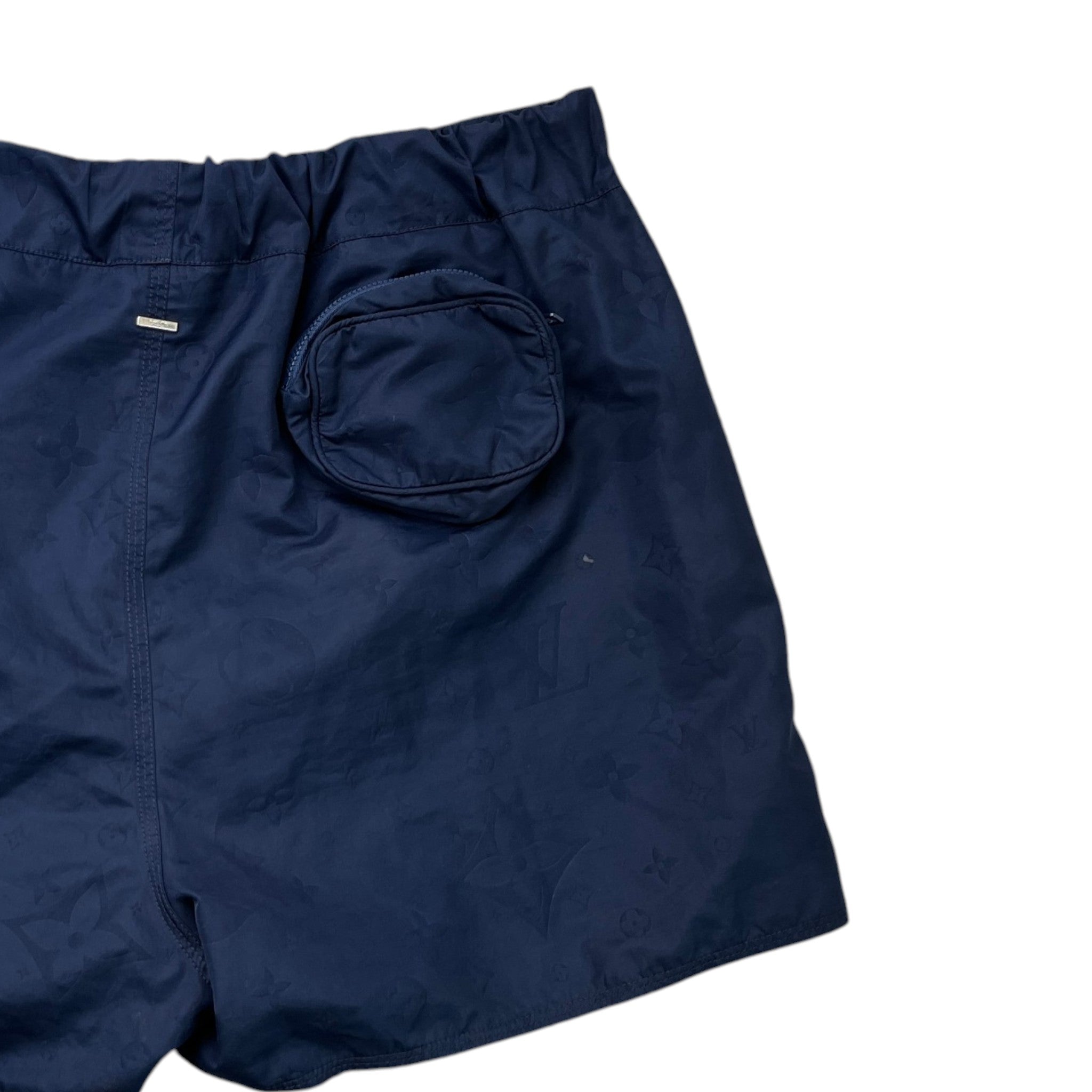 Men's 3D Pocket Monogram Swim Shorts Navy Size L