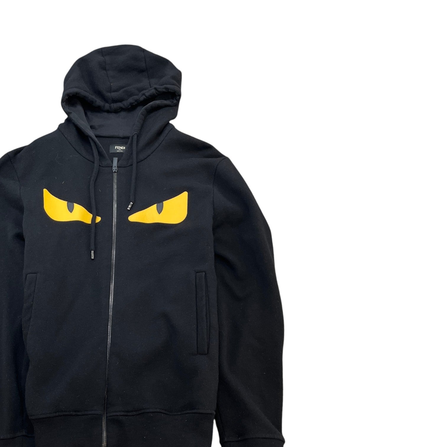 Men's Monster Eyes Zip Up Hoodie Black Size IT 48 / UK M