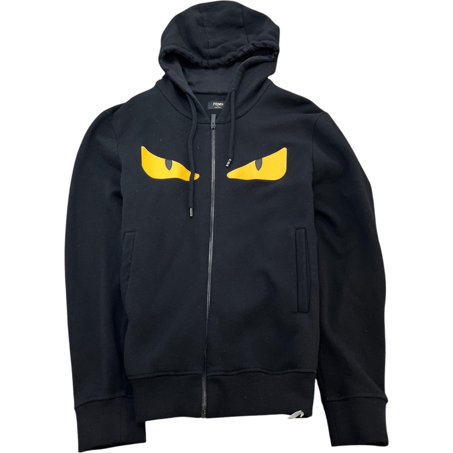 Men's Monster Eyes Zip Up Hoodie Black Size IT 48 / UK M