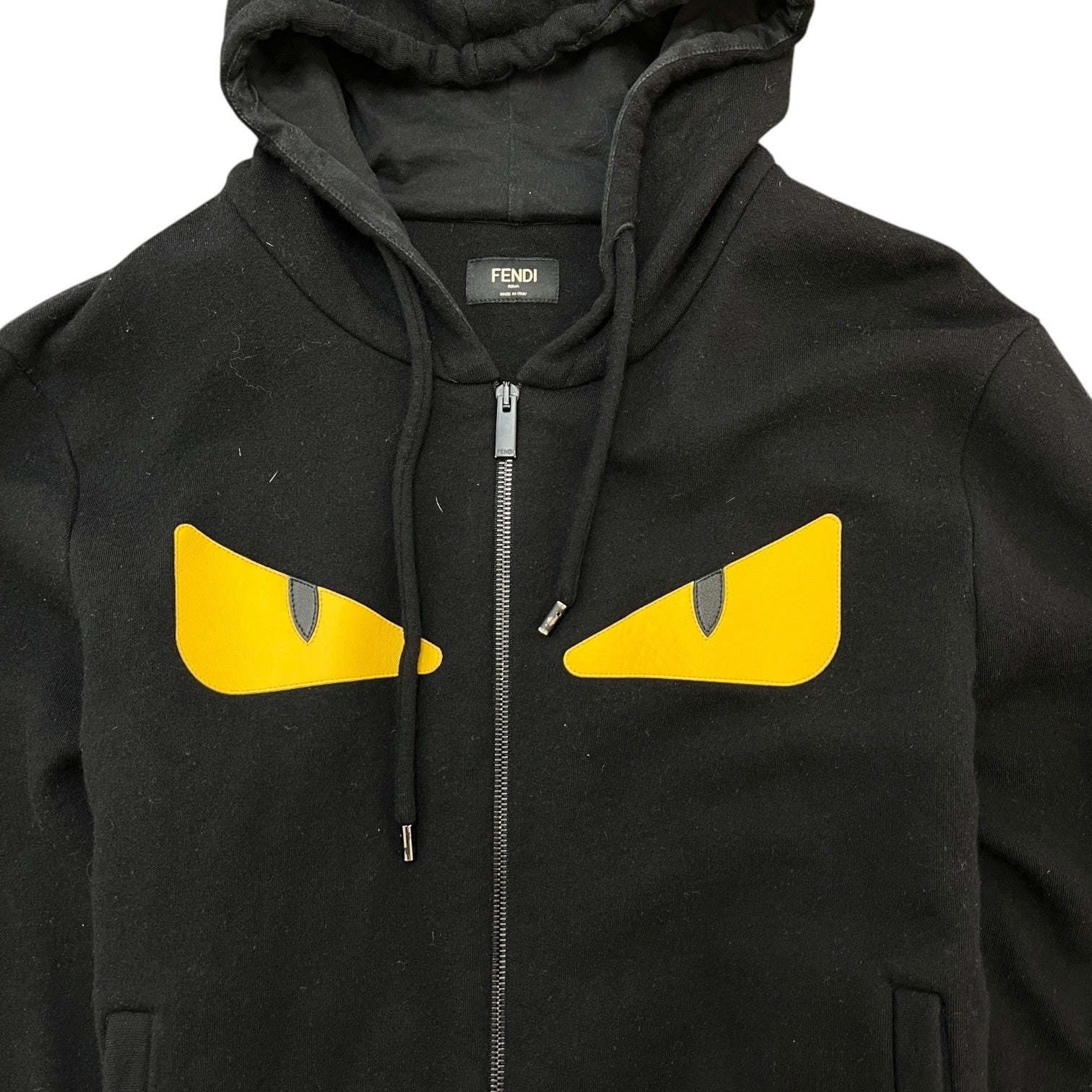 Men's Monster Eyes Zip Up Hoodie Black Size IT 48 / UK M