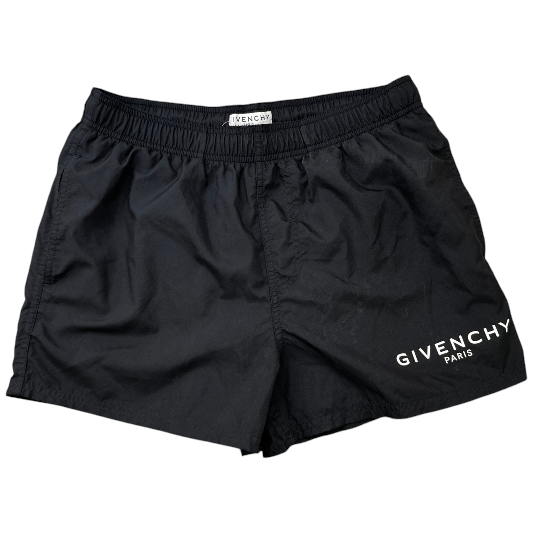 Men's Logo Print Swim Shorts Black Size XL
