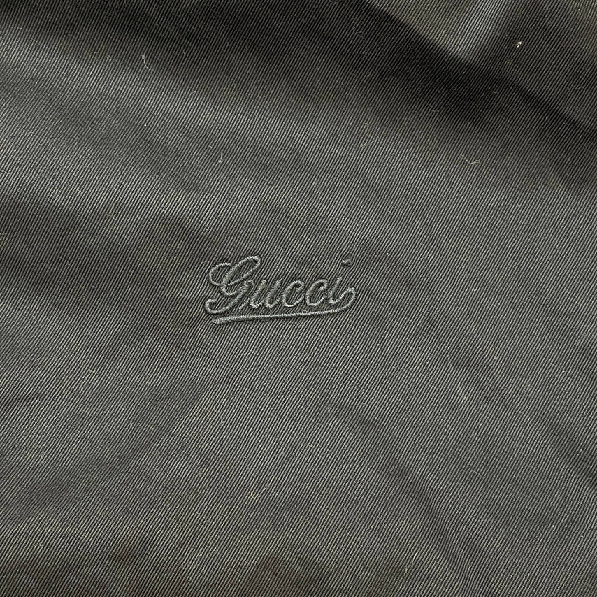 Men's Embroidered Logo Long Sleeve Shirt Black Size L