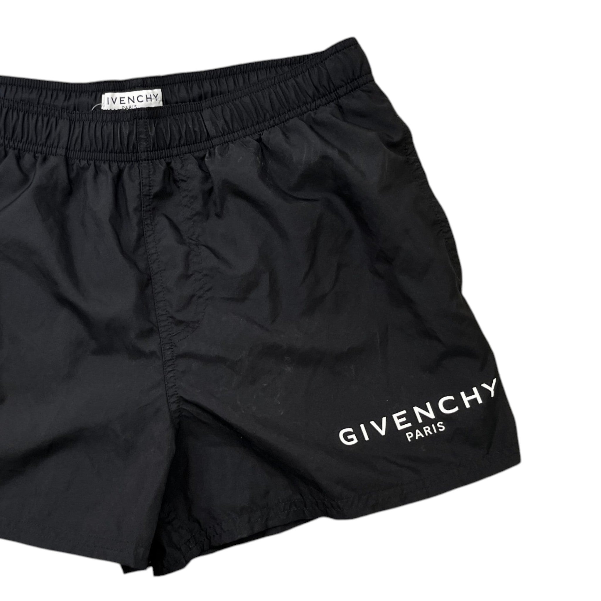 Men's Logo Print Swim Shorts Black Size XL