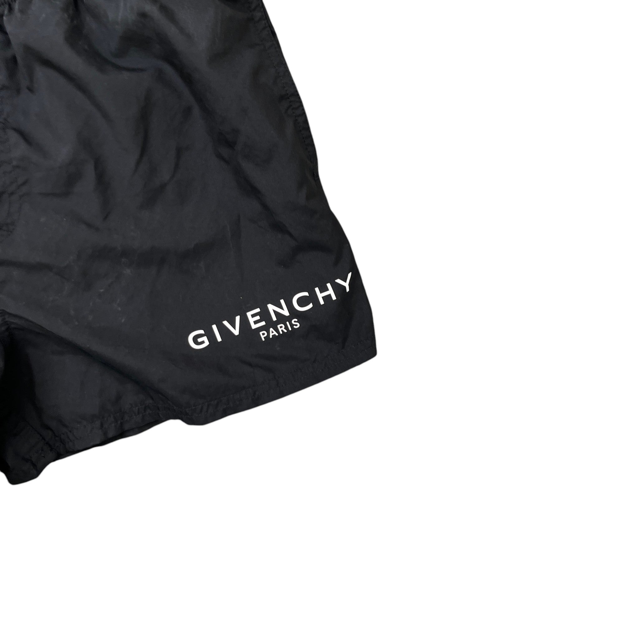 Men's Logo Print Swim Shorts Black Size XL
