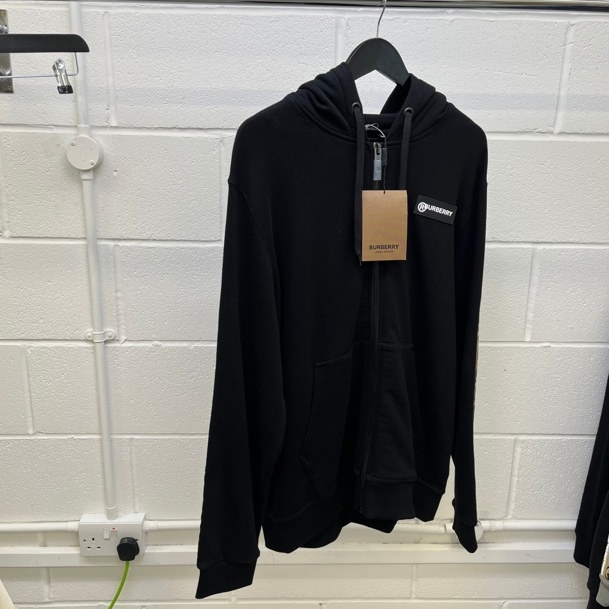 Men's Tape Logo Hoodie Black Size L