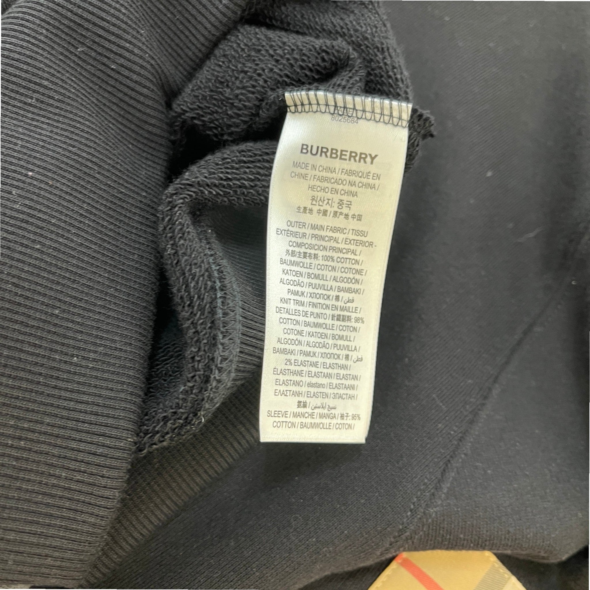 Men's Tape Logo Hoodie Black Size L