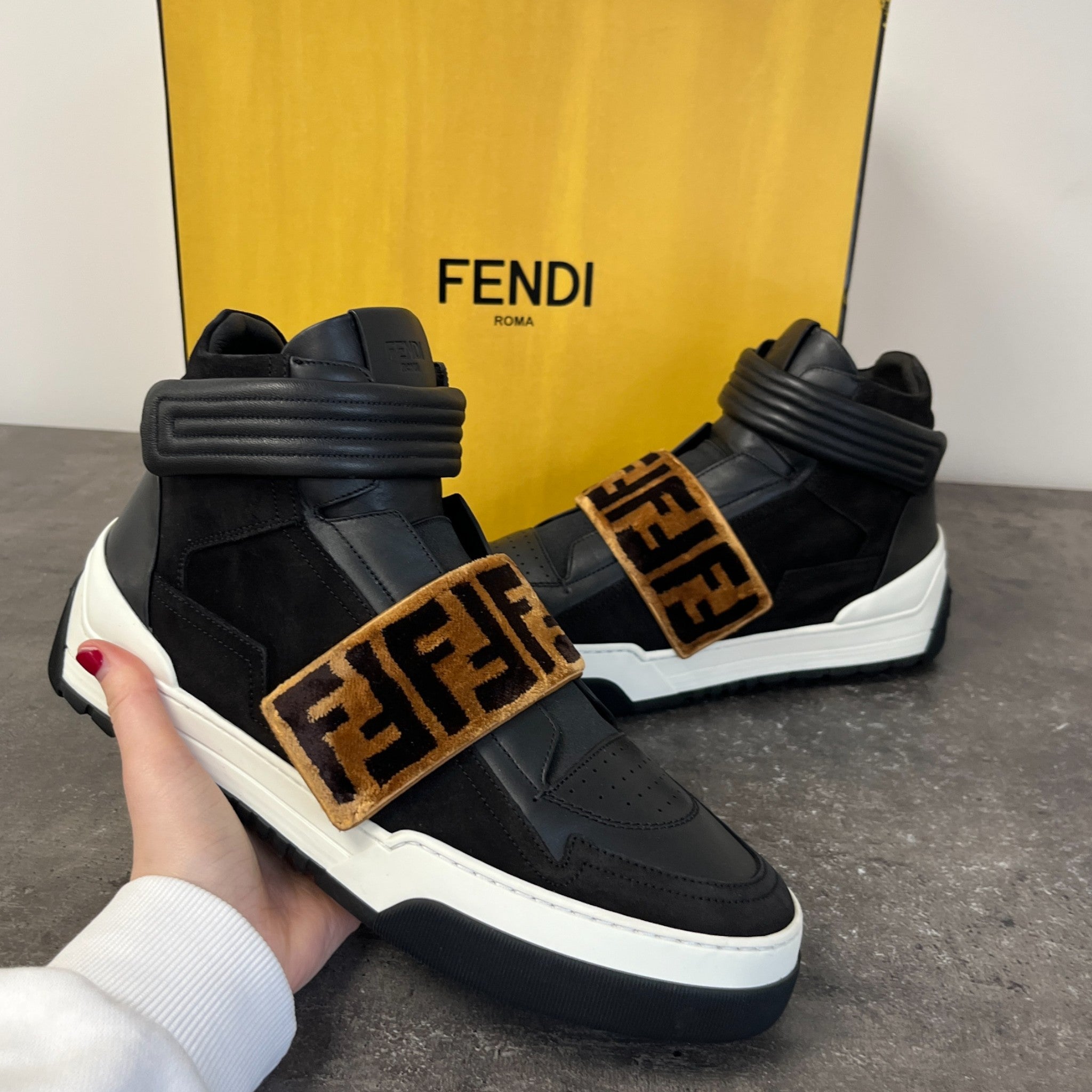 Men's Ff Strap High Trainers Black Size EU 42 / UK 8