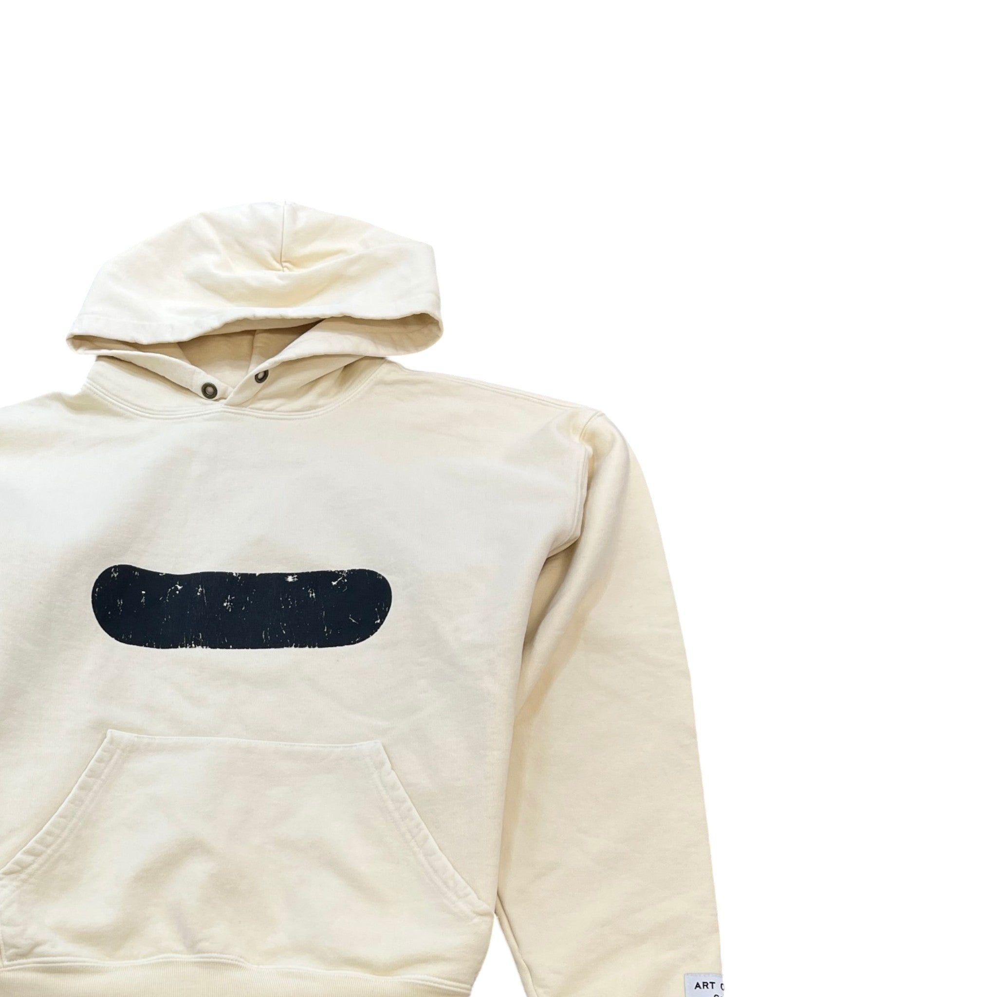 Men's Logo Patch Hoodie Cream Size S