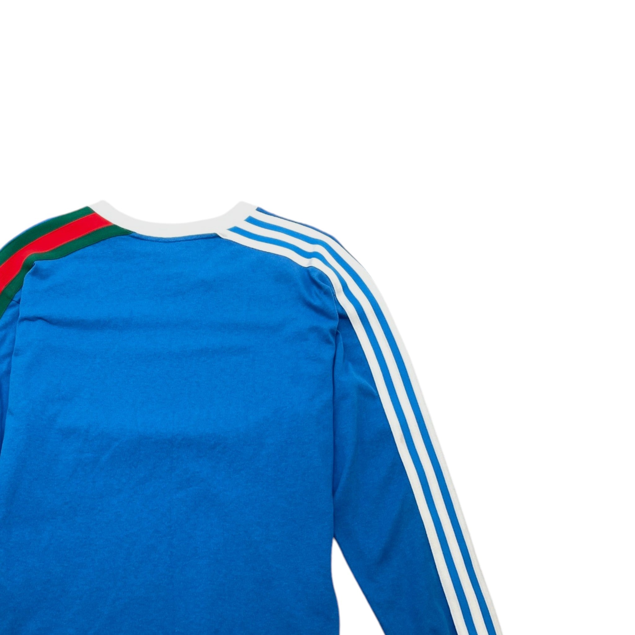 Men's X Adidas Trefoil Print Long Sleeve T-Shirt Blue Size XS