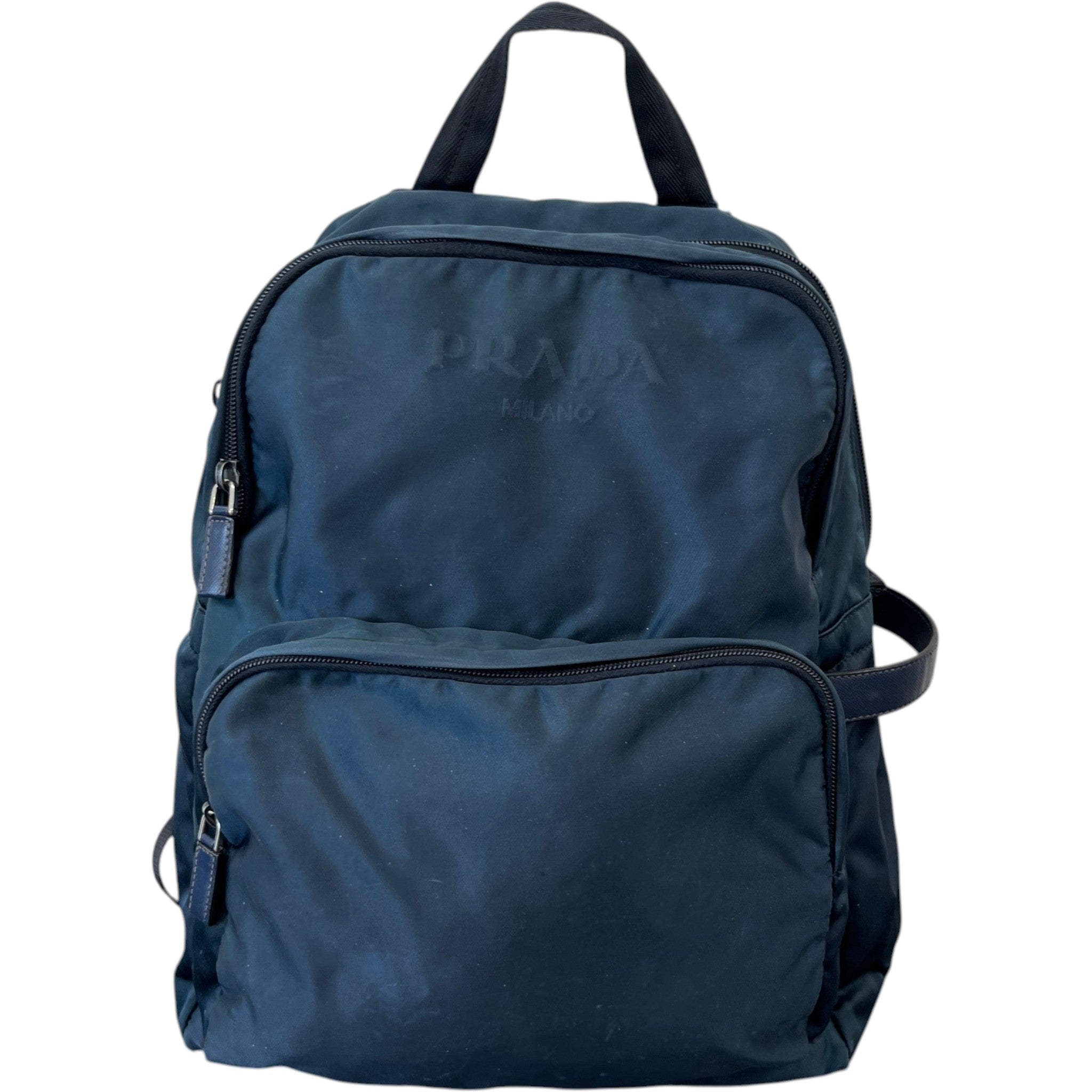 Men's Re Nylon Plaque Logo Backpack Navy