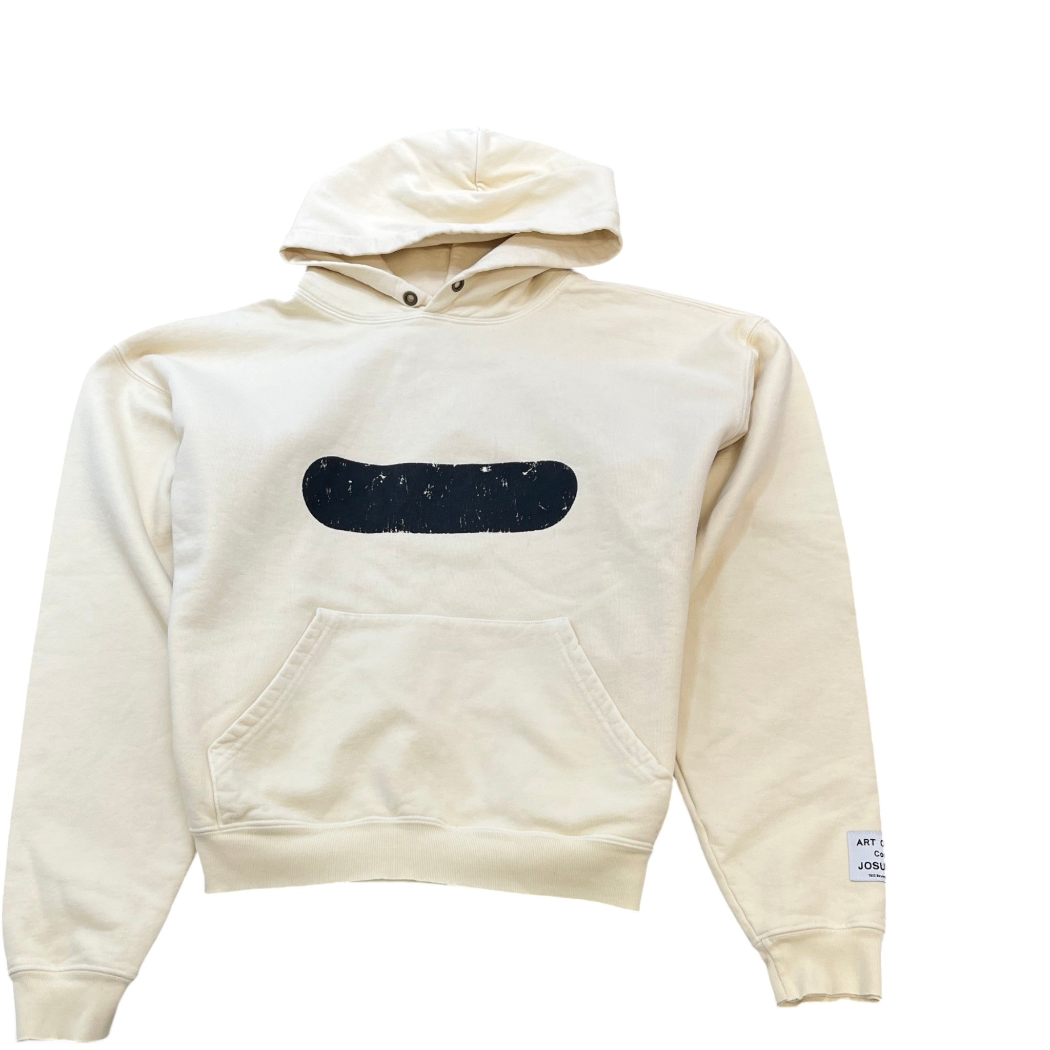 Men's Logo Patch Hoodie Cream Size S