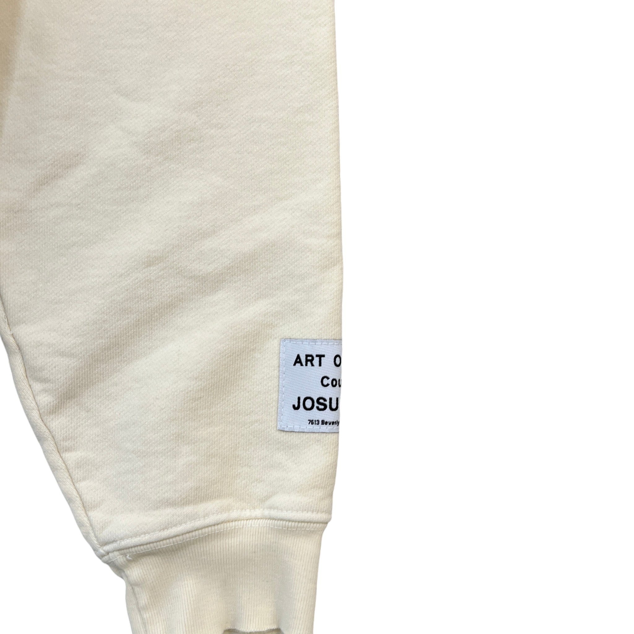 Men's Logo Patch Hoodie Cream Size S