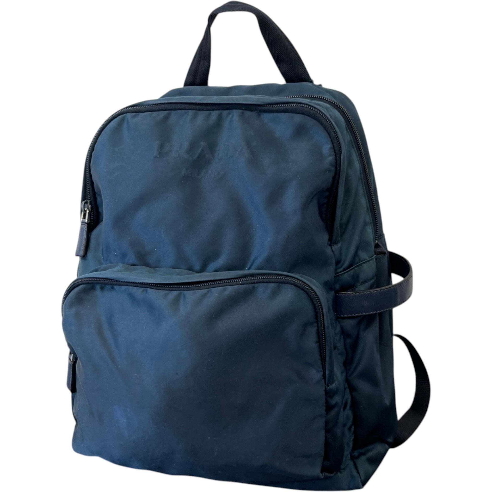 Men's Re Nylon Plaque Logo Backpack Navy