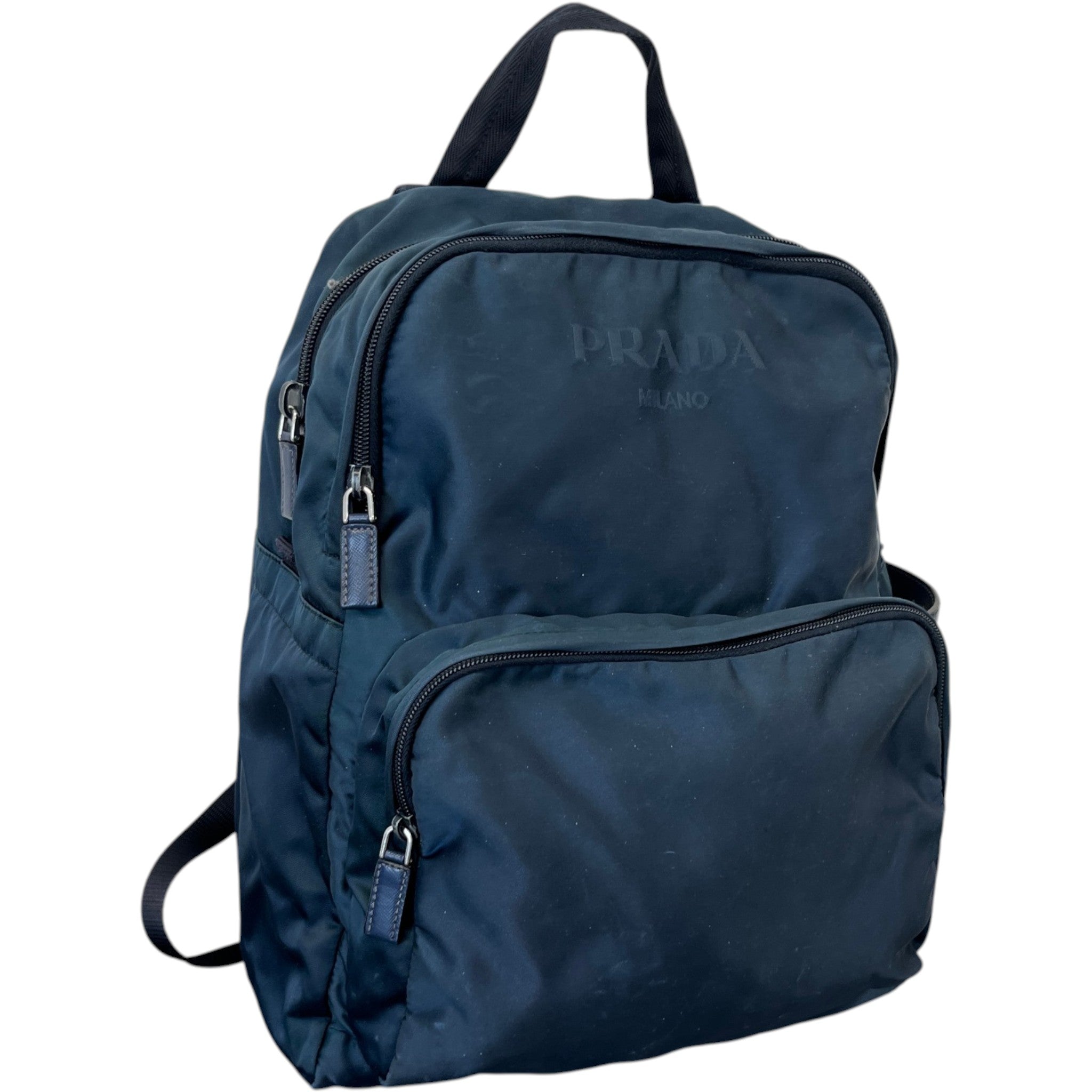 Men's Re Nylon Plaque Logo Backpack Navy