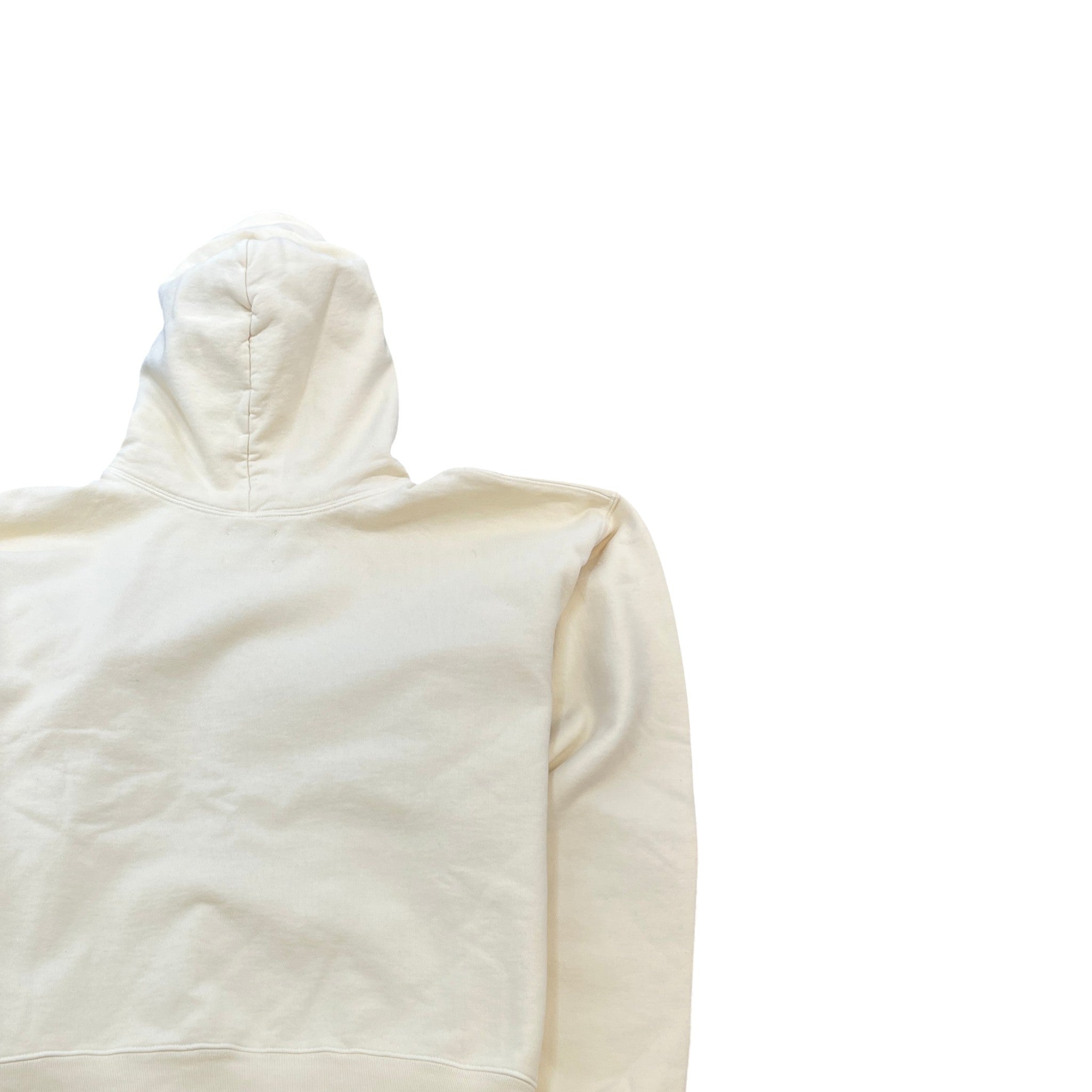 Men's Logo Patch Hoodie Cream Size S