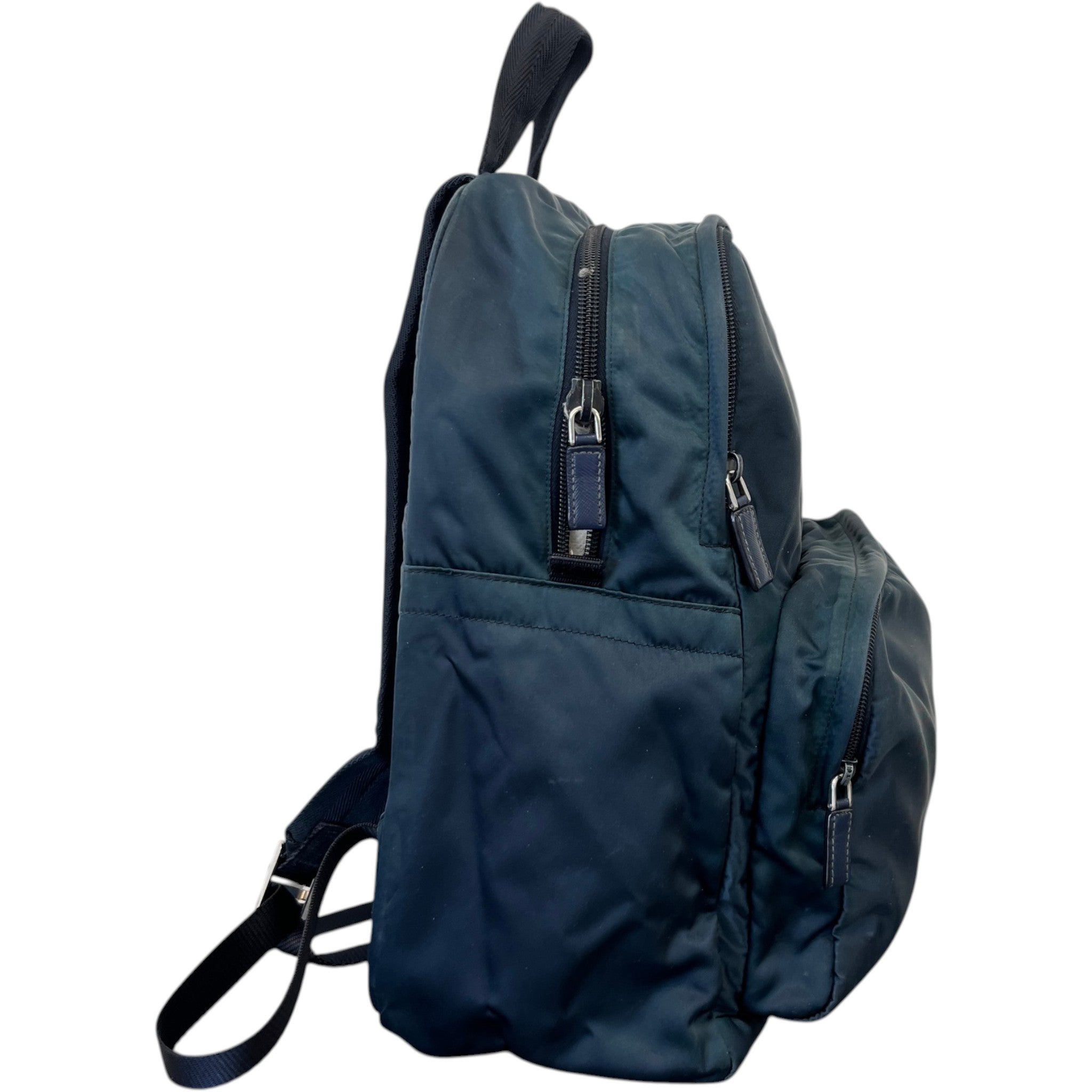 Men's Re Nylon Plaque Logo Backpack Navy