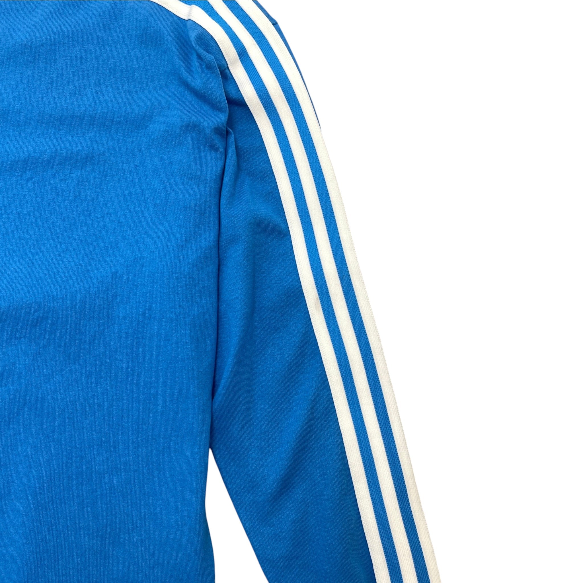 Men's X Adidas Trefoil Print Long Sleeve T-Shirt Blue Size XS