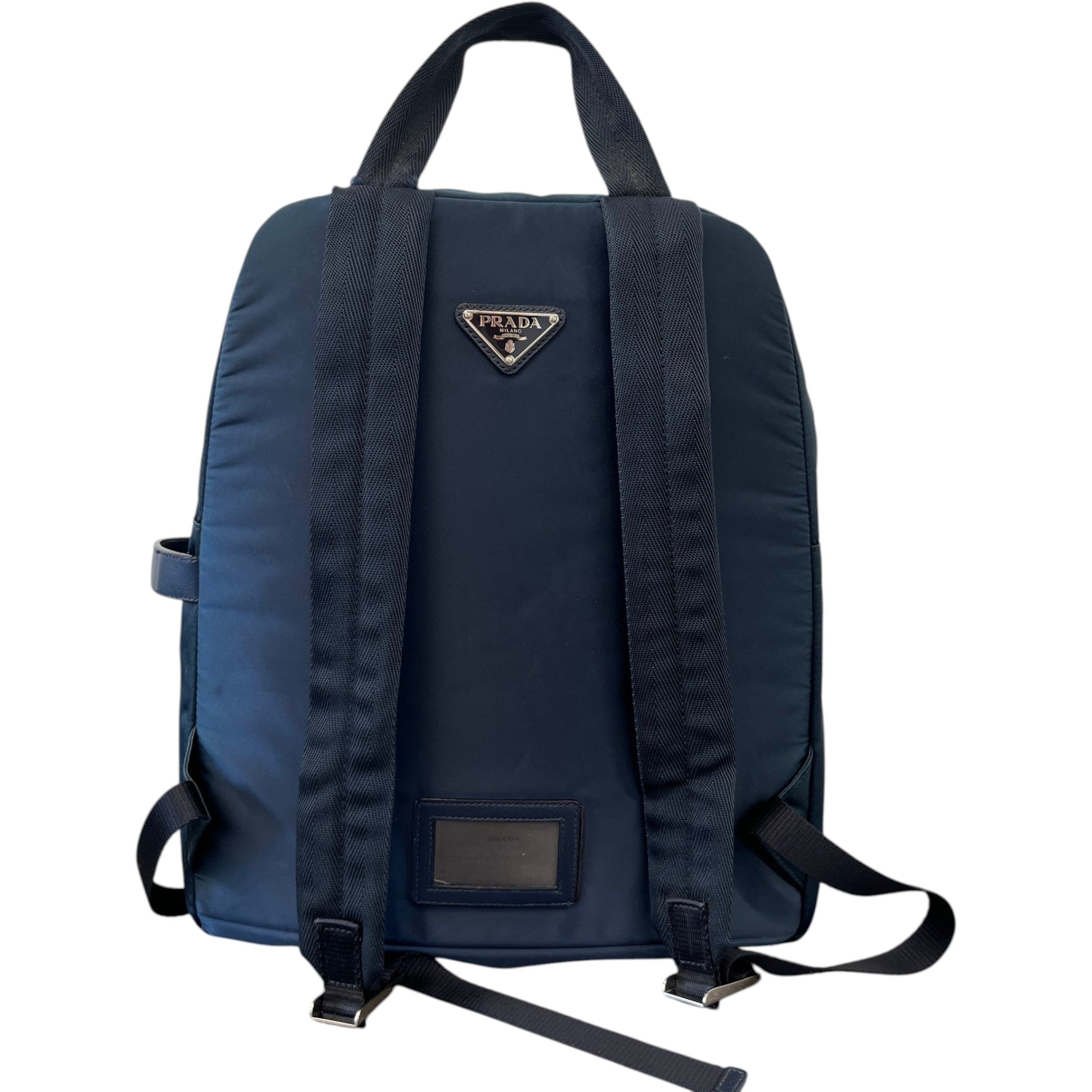 Men's Re Nylon Plaque Logo Backpack Navy