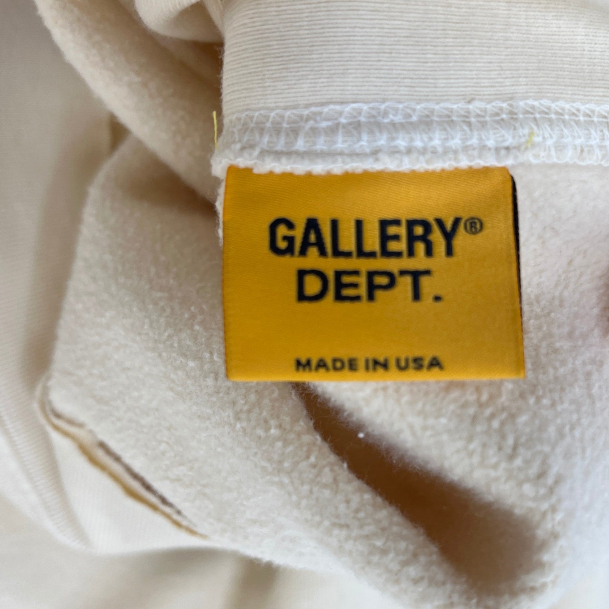 Men's Logo Patch Hoodie Cream Size S
