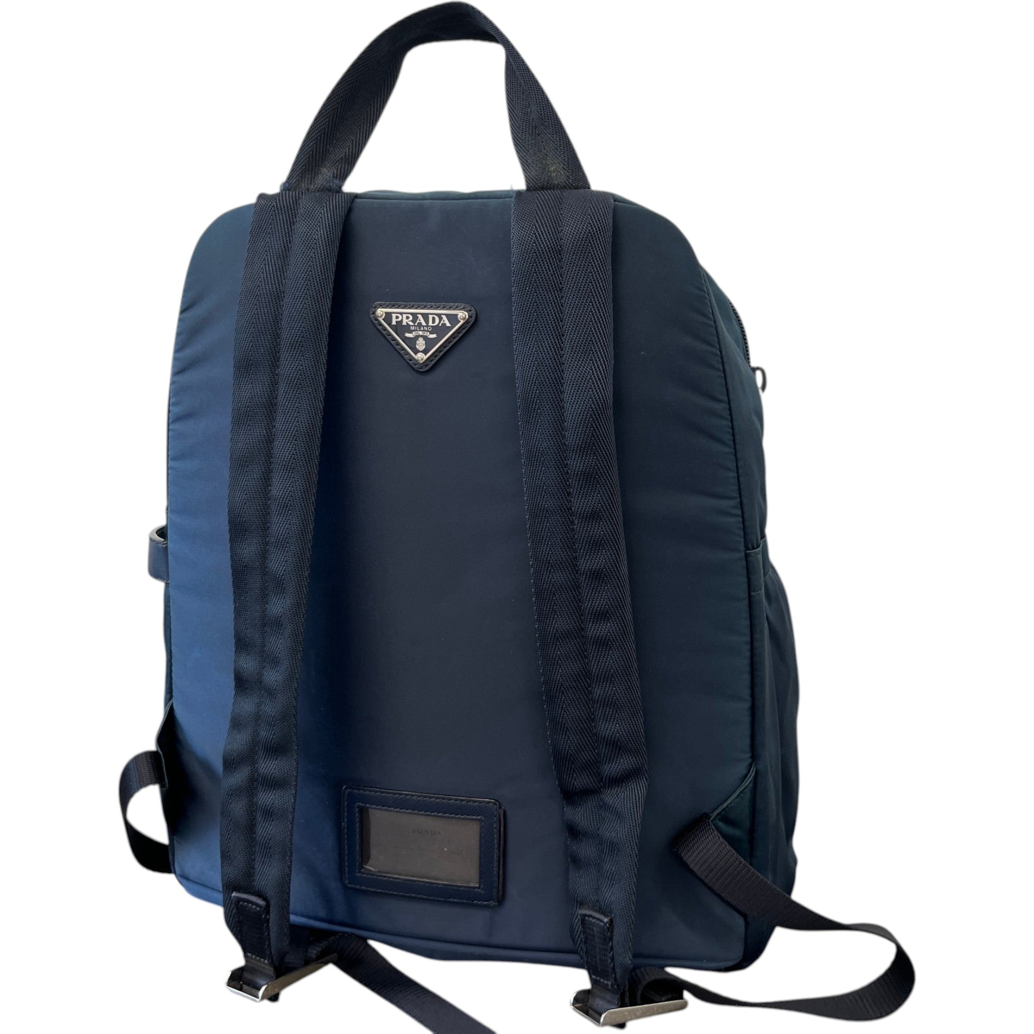 Men's Re Nylon Plaque Logo Backpack Navy