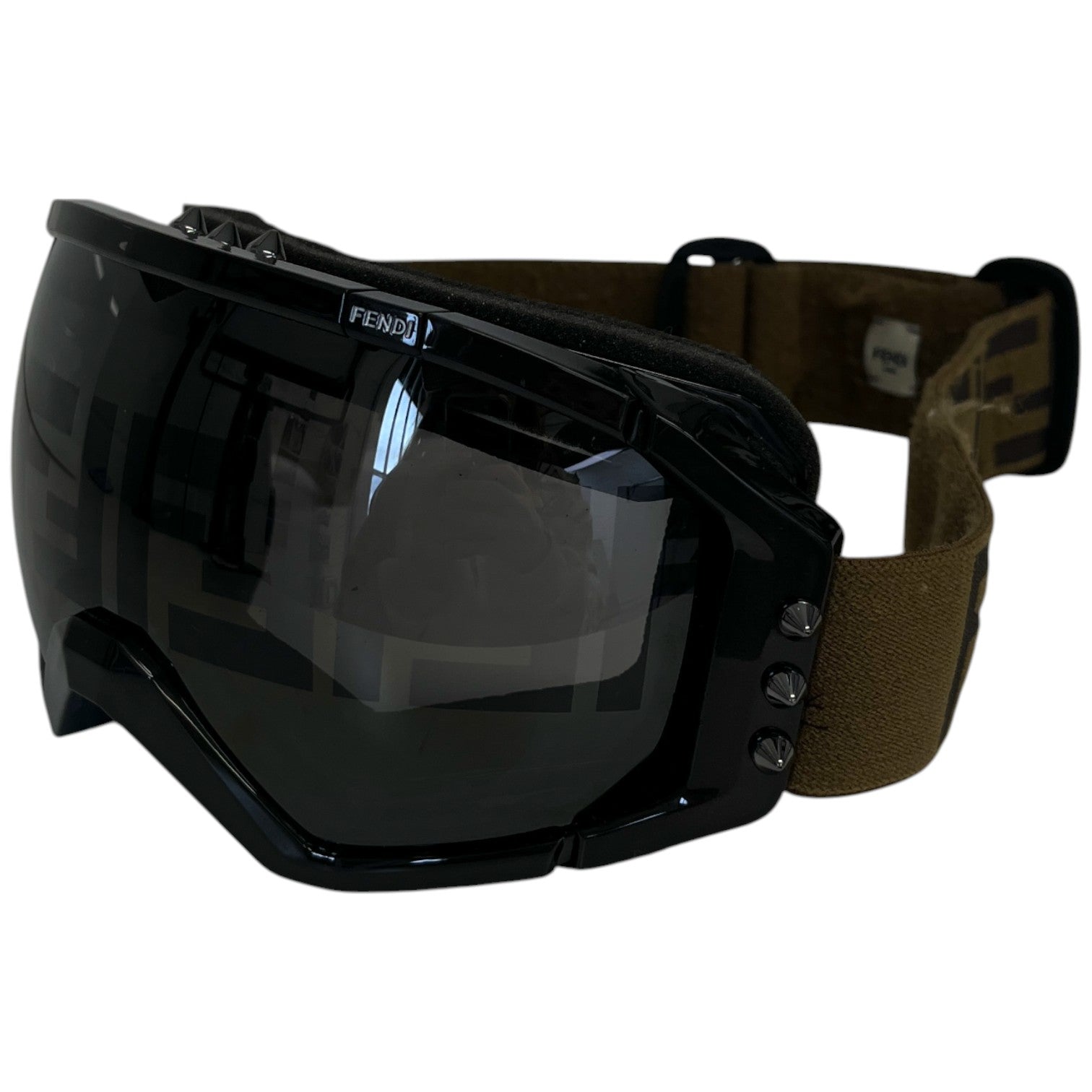 Men's Fendirama Studded Ff-Jacquard Ski Glasses Brown