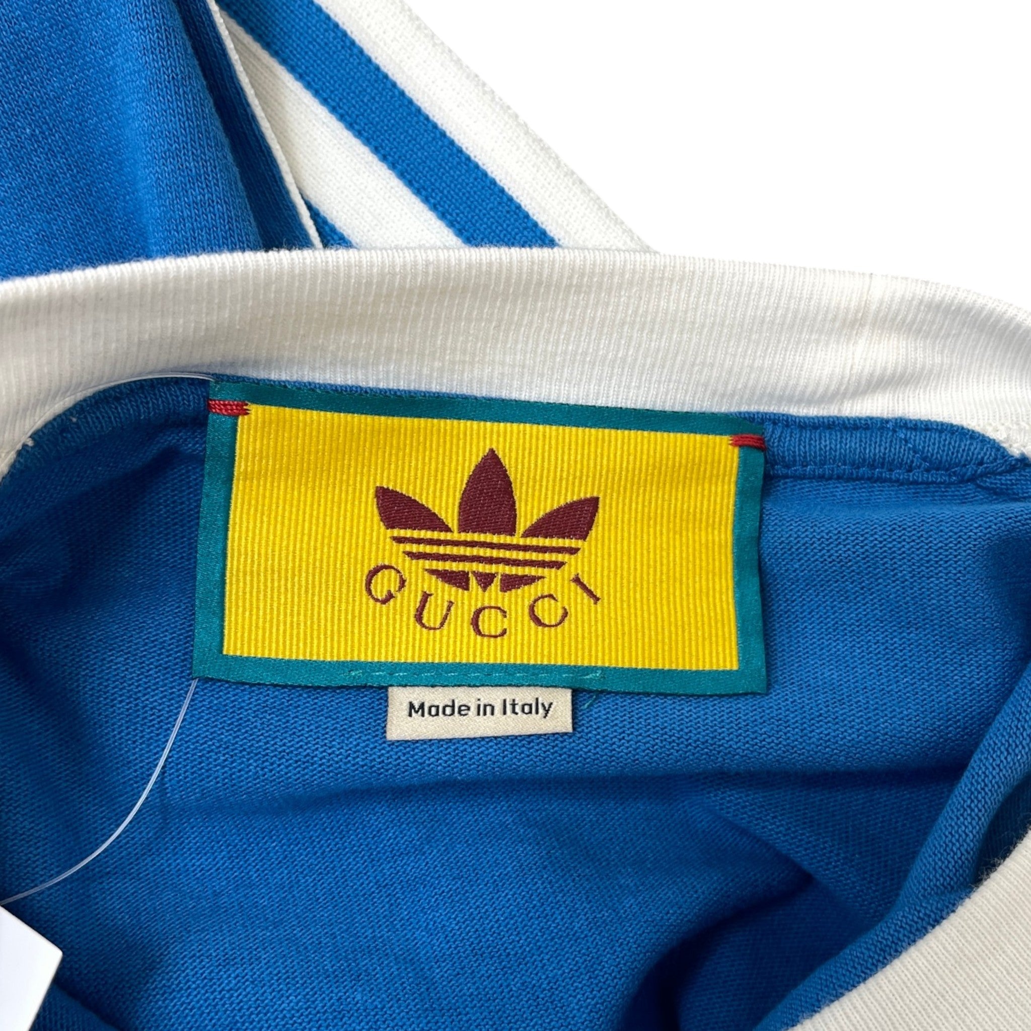 Men's X Adidas Trefoil Print Long Sleeve T-Shirt Blue Size XS