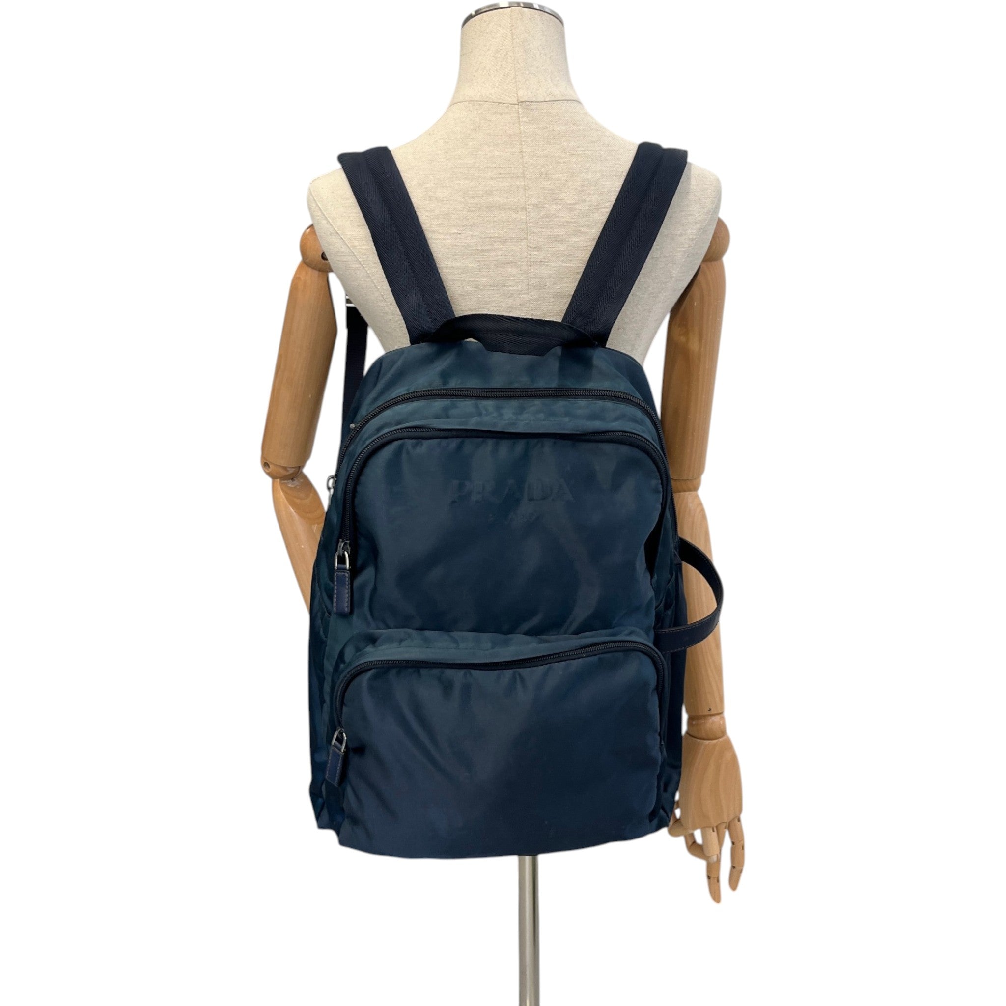 Men's Re Nylon Plaque Logo Backpack Navy