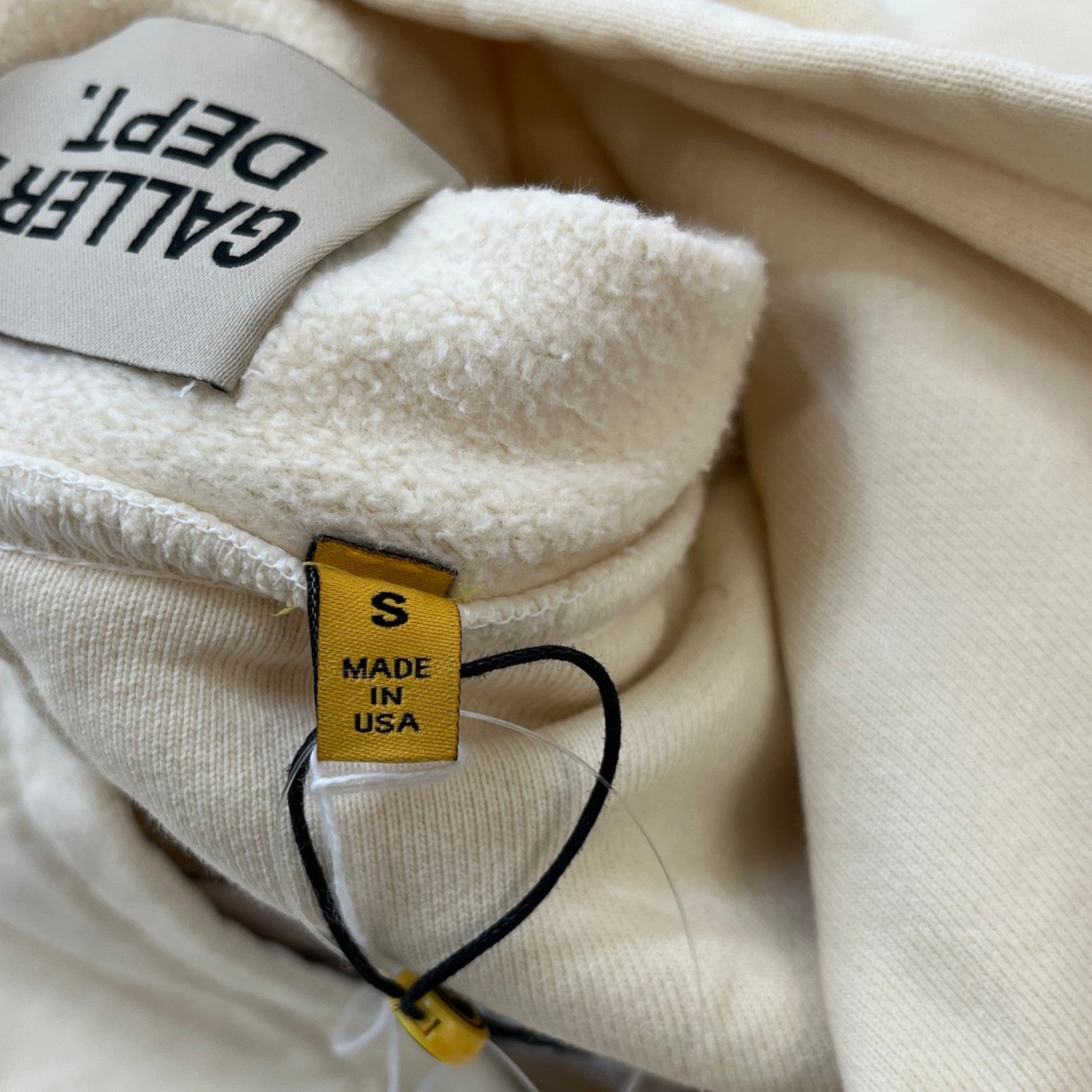 Men's Logo Patch Hoodie Cream Size S