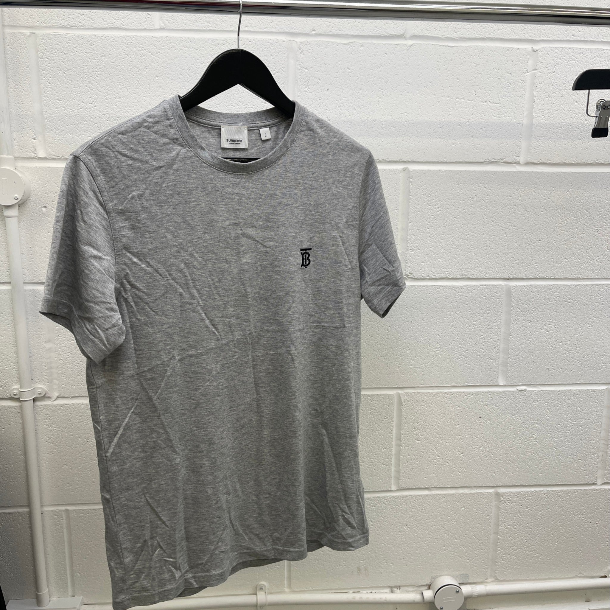 Men's Embroidered Logo T-Shirt Grey Size S