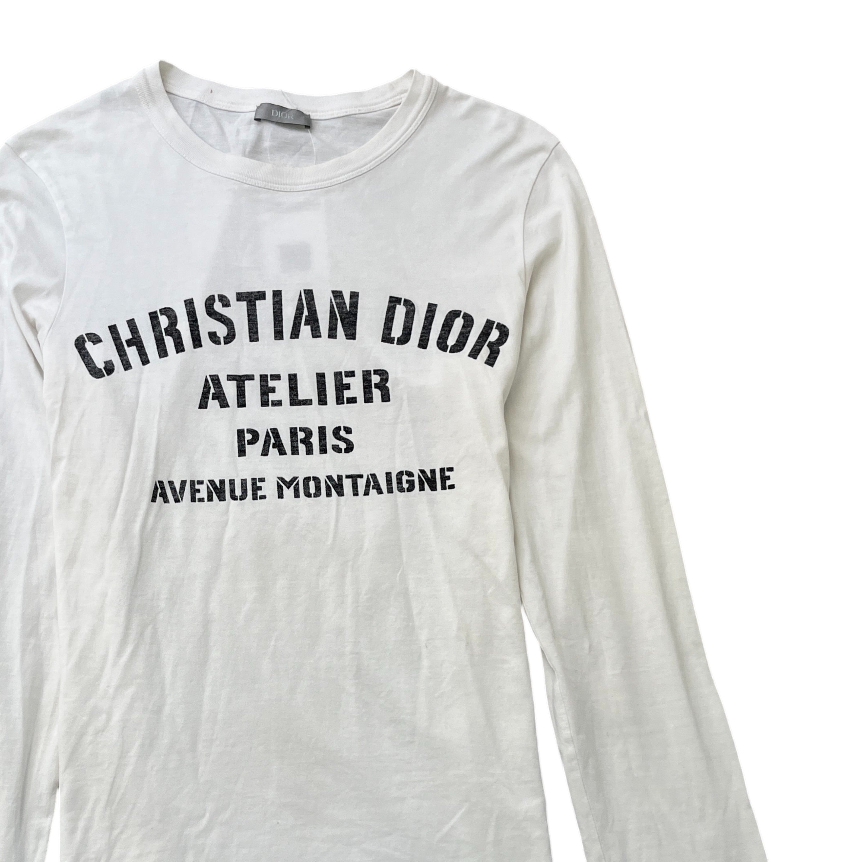 Men's Atelier Logo Long Sleeve T-Shirt White Size M