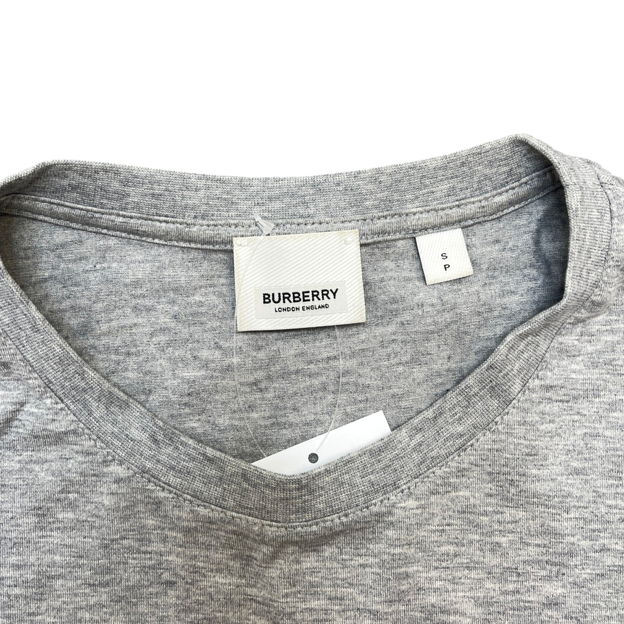 Men's Embroidered Logo T-Shirt Grey Size S