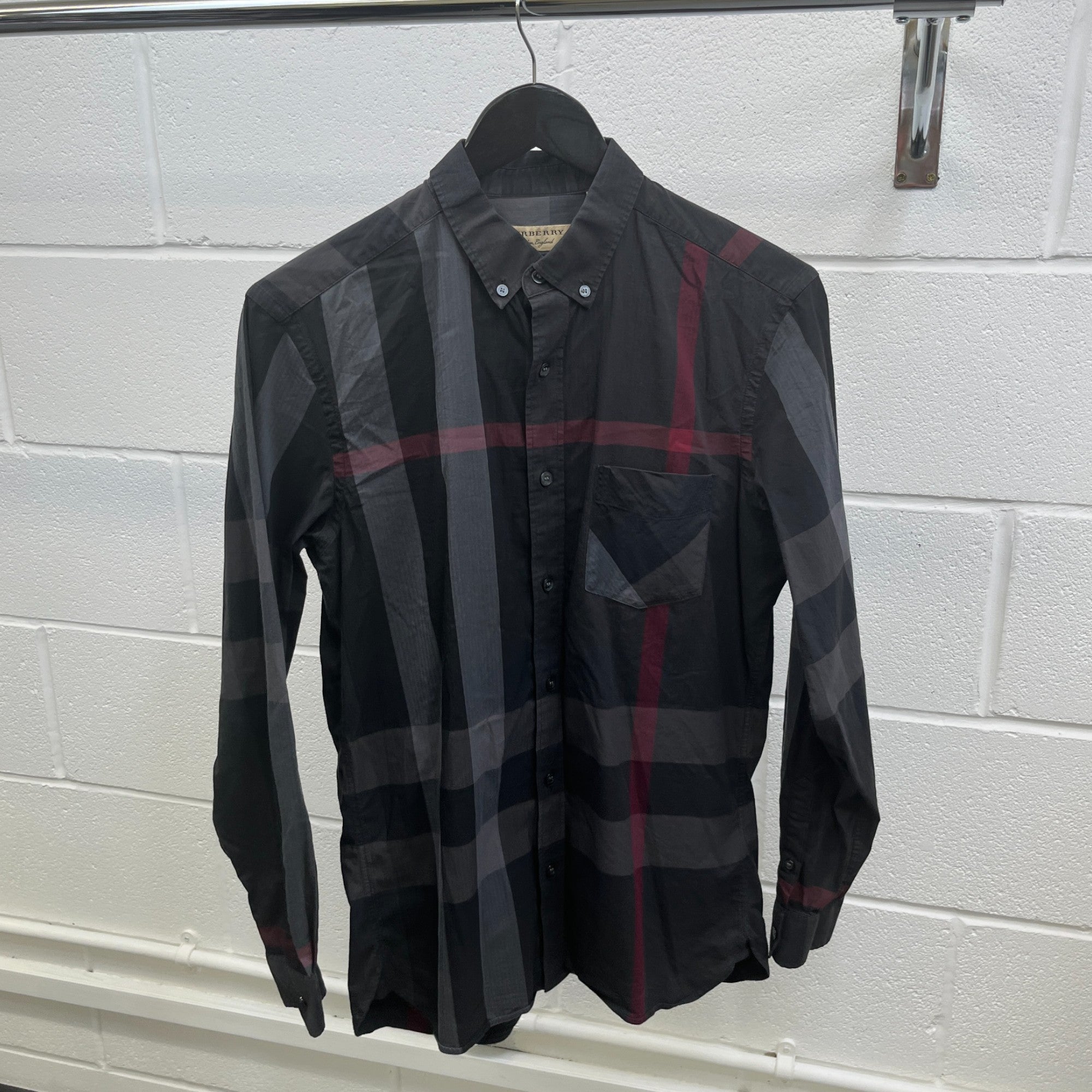 Men's Checkered Shirt Black Size M