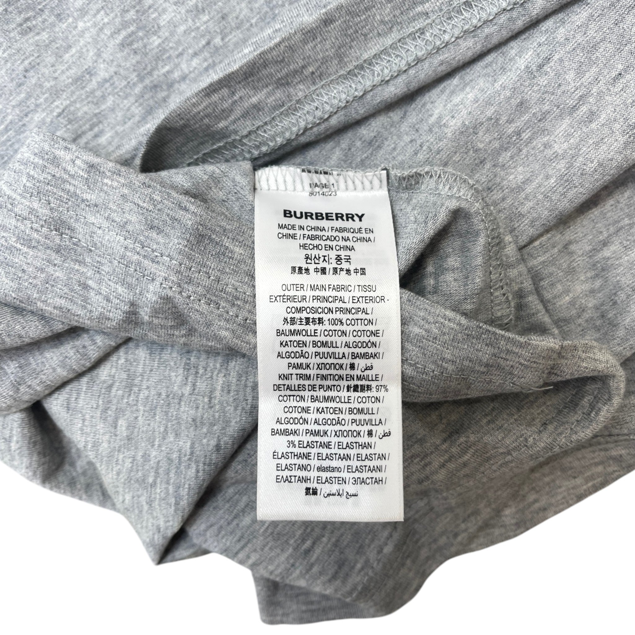 Men's Embroidered Logo T-Shirt Grey Size S