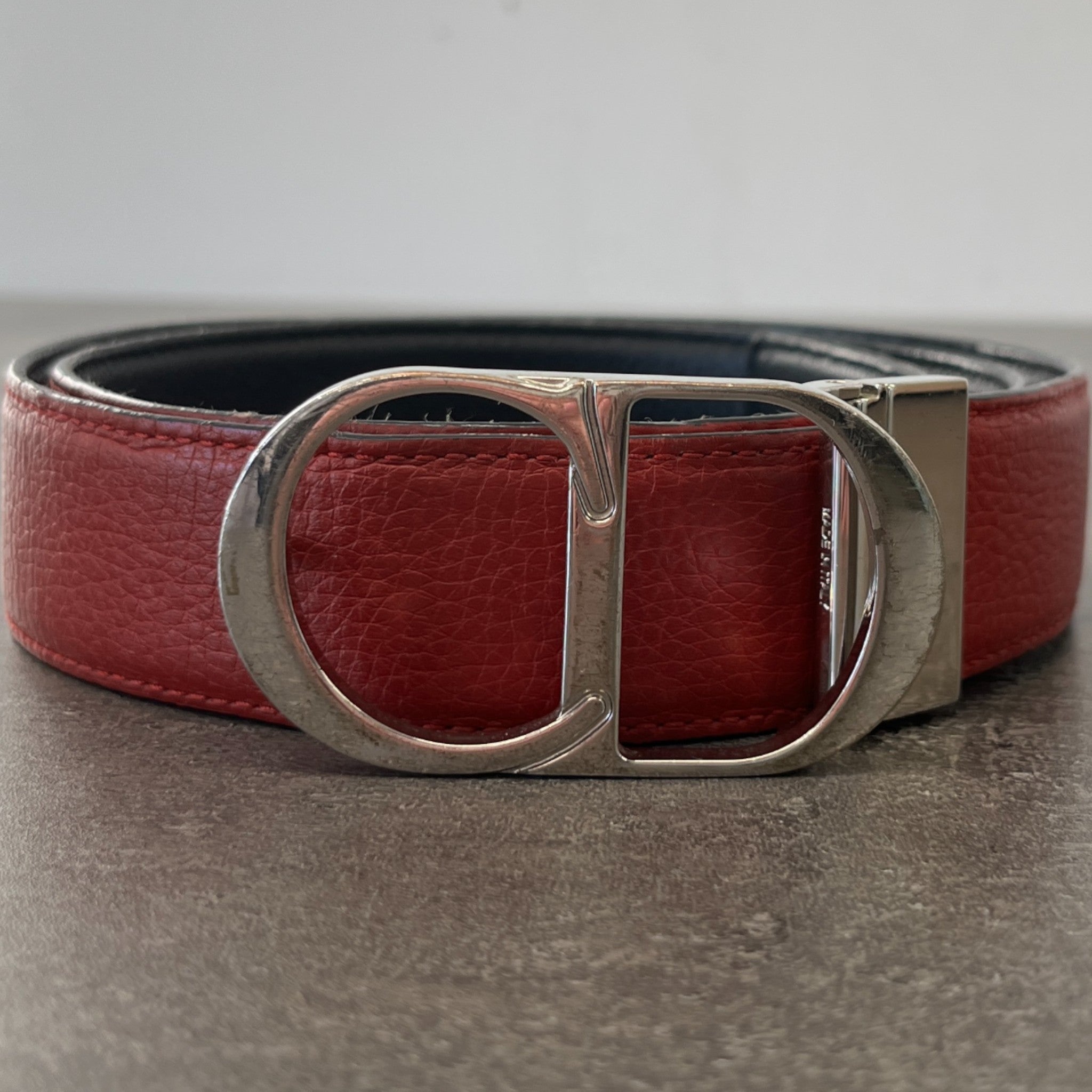 Men's Cd Logo Belt Red Size Waist 32"