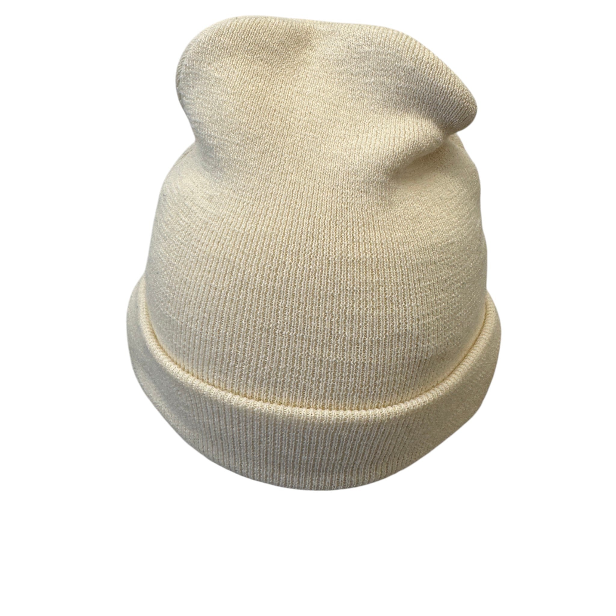 Men's Logo Embossed Beanie Hat Cream