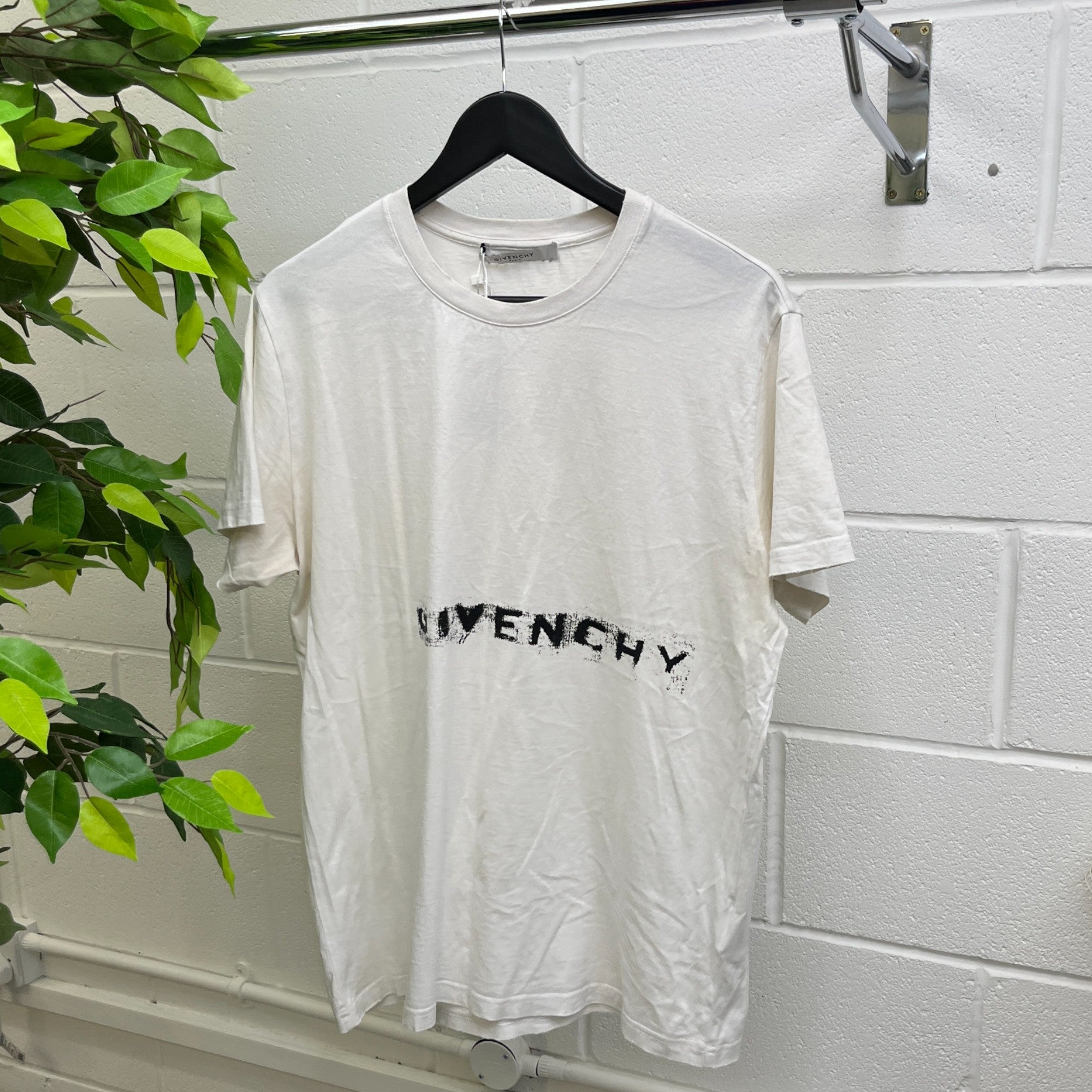 Men's Logo Print T-Shirt White Size S